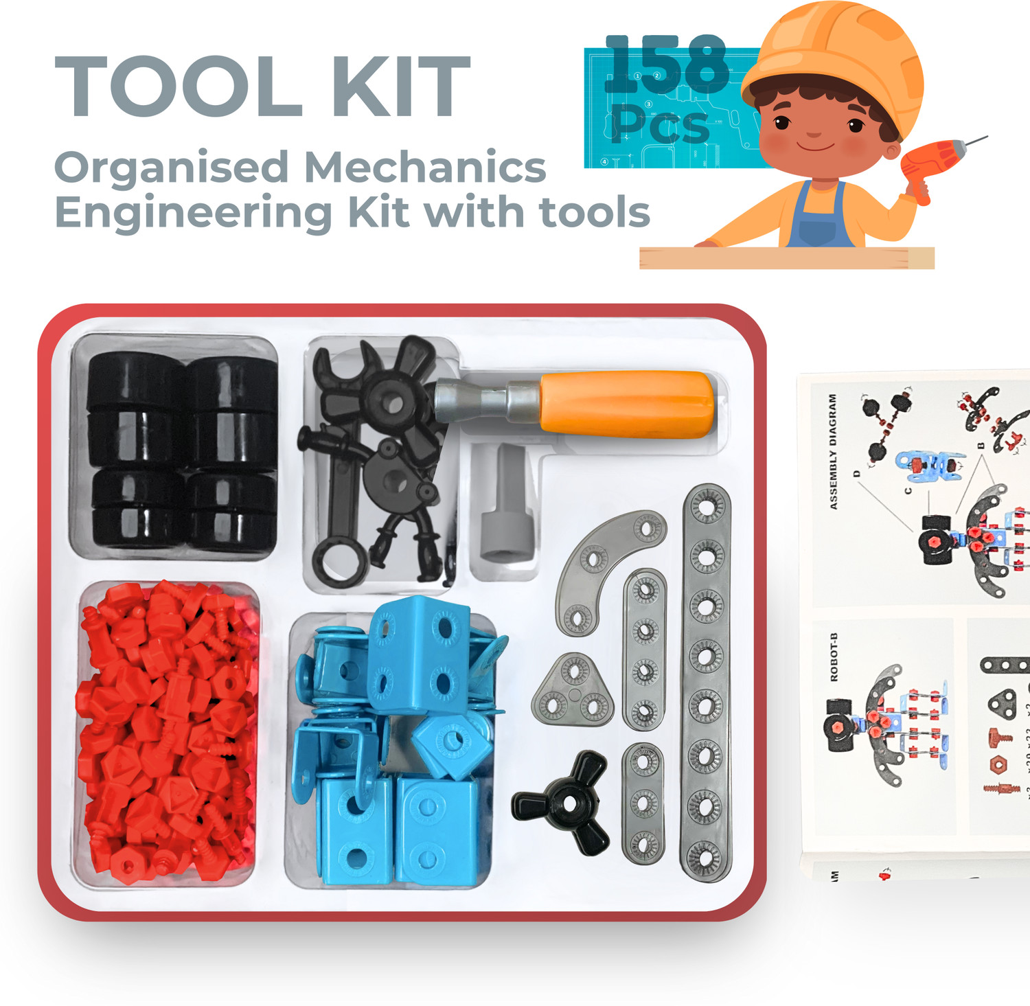 Image of KIDS FIRST STEP 7 in 1 DIY Educational Kit | 6 to 12 Years STEM Engineering | 158 Pcs Puzzle