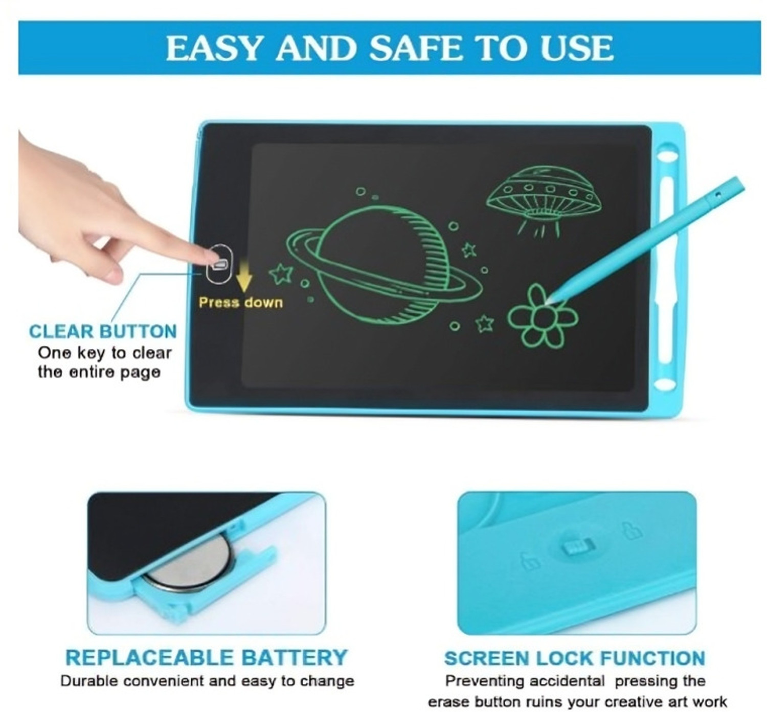 Image of weezly 16 INCH LCD WRITING PAD inchBLUE inch