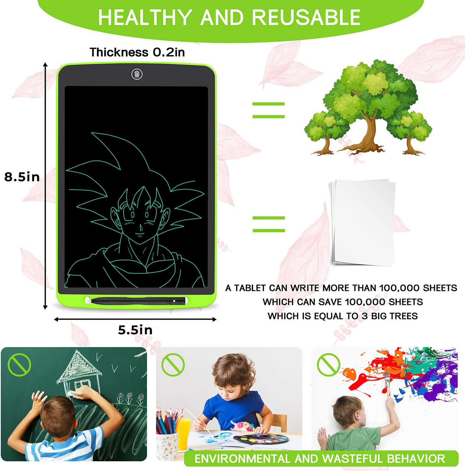 Image of VMV FUZON PB 8.5 Inch LCD Writing Board Tablet Electronic Slate for Kids (Pack of 1)
