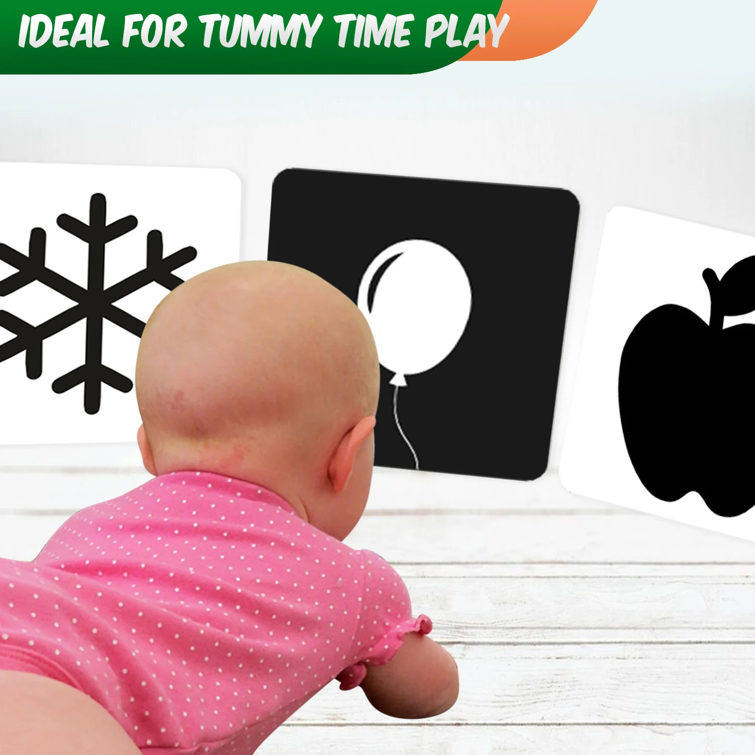 Image of Clapjoy Black & White 20 Flash Cards for New Born Babies of Age 0-6 Months