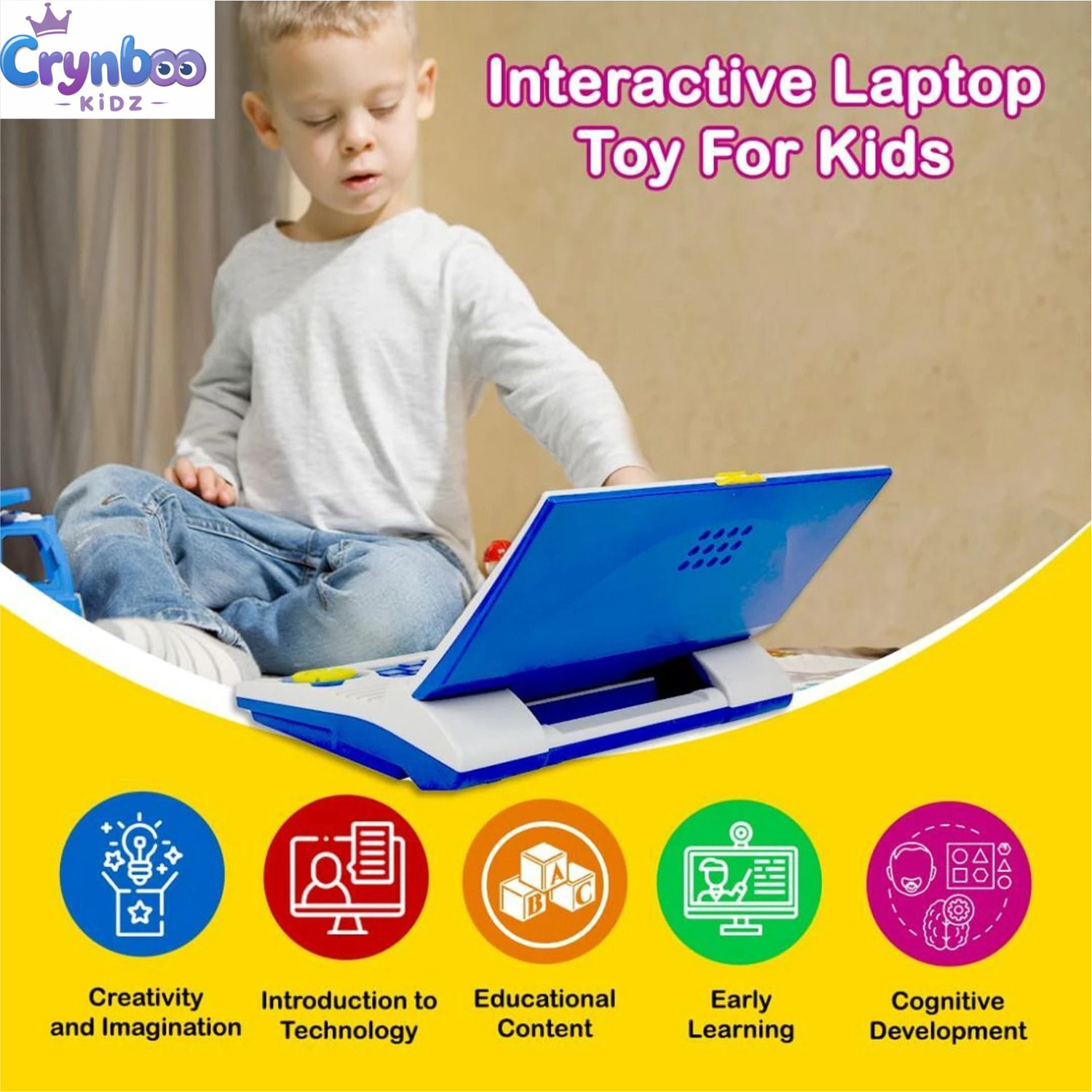 Image of CRYNBOO KIDZ LEARNER EDUCATIONAL LAPTOP BLUE