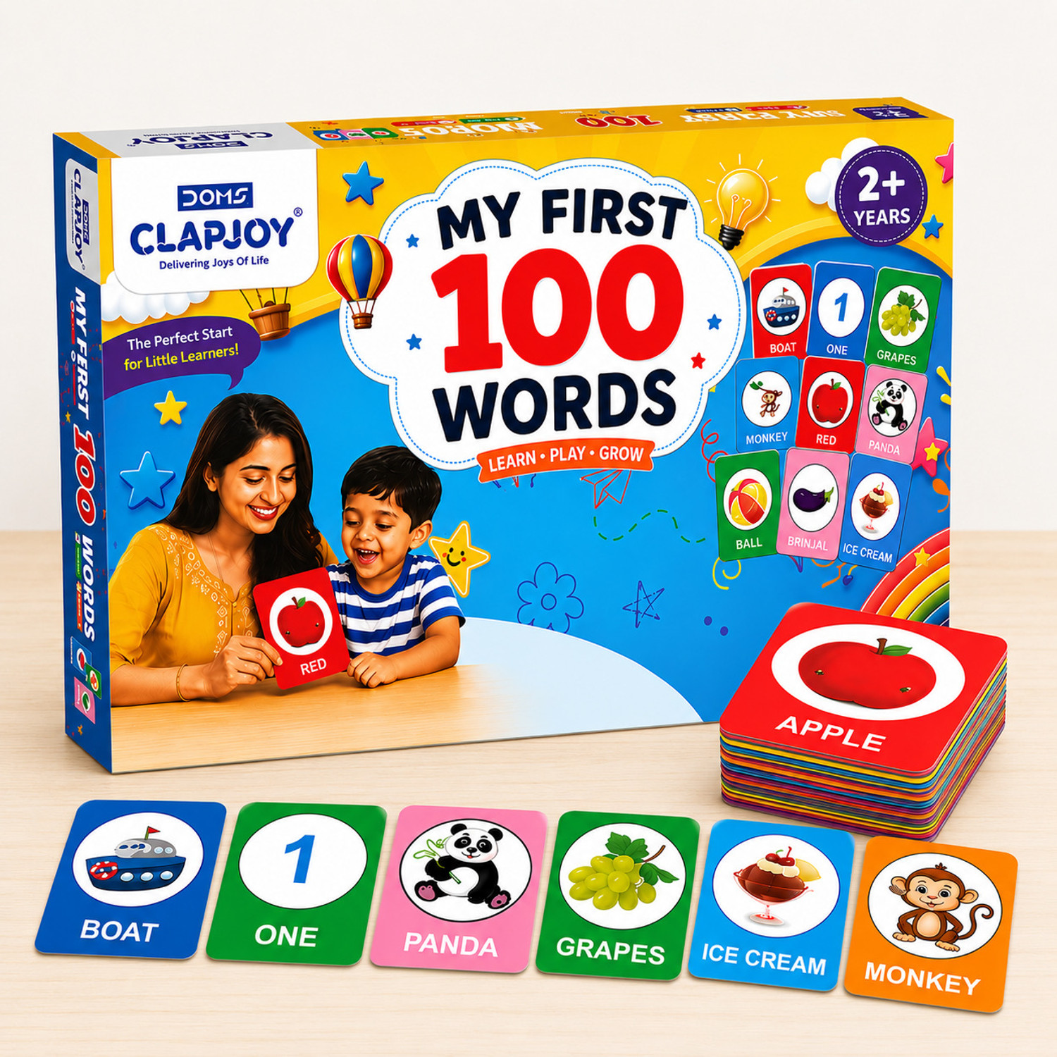 Image of Clapjoy All in One Flash Cards for Kids (Non-Tearable flashcards - Water Proof)
