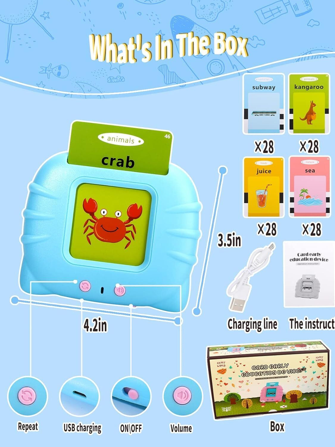 Image of Nutshell Talking Flash Cards 112 Double Side Cards Baby Educational Toys for Kids