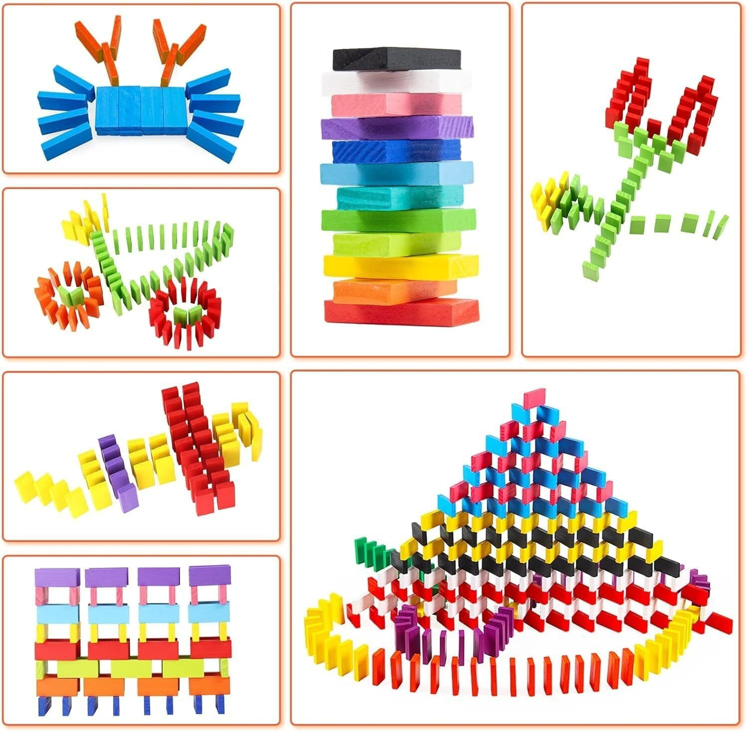 Image of TOOBIL Top Selling Kids Wooden Balancing Building Blocks & Real Domino Run Game-120pcs (Multicolor)