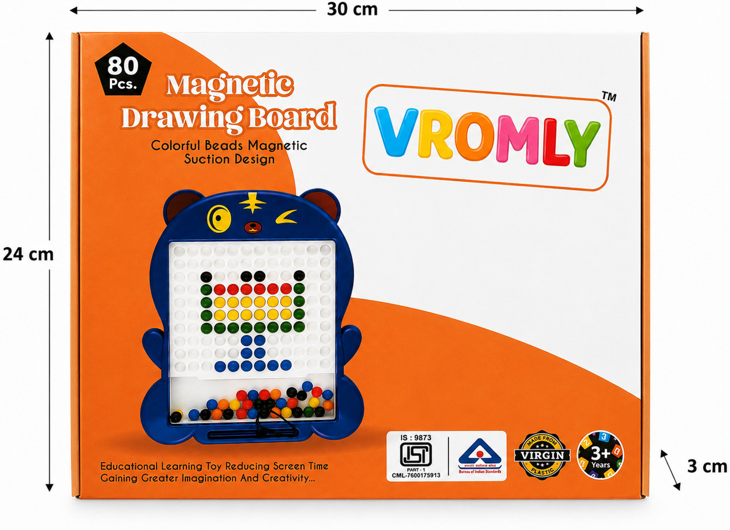 Image of VROMLY Magnetic Drawing Board For Kids - Educational Toy