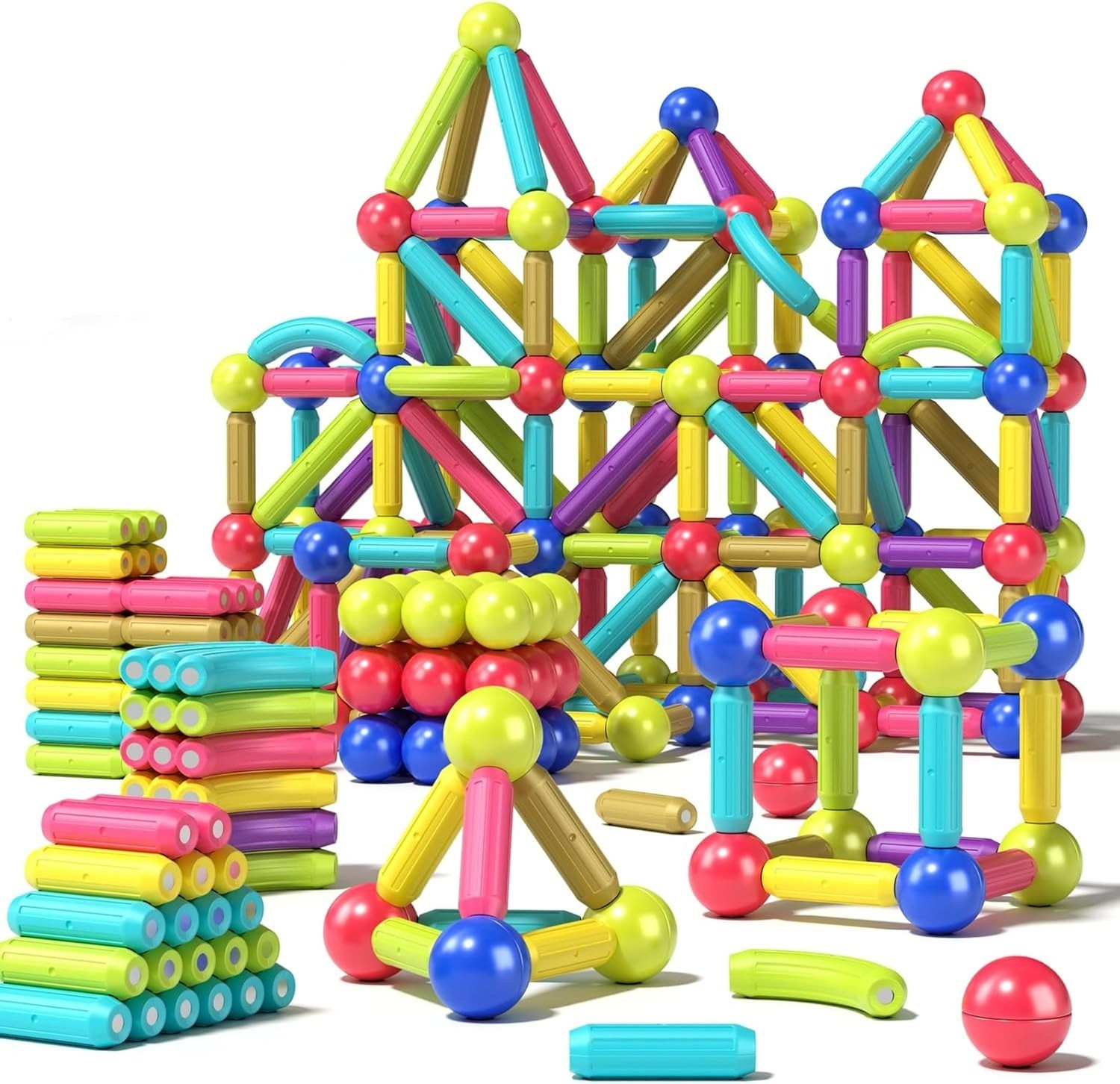 Image of HeyKids 36 PCs Magnetic Building Stick Blocs For Kids, Activities Toys for Toddlers