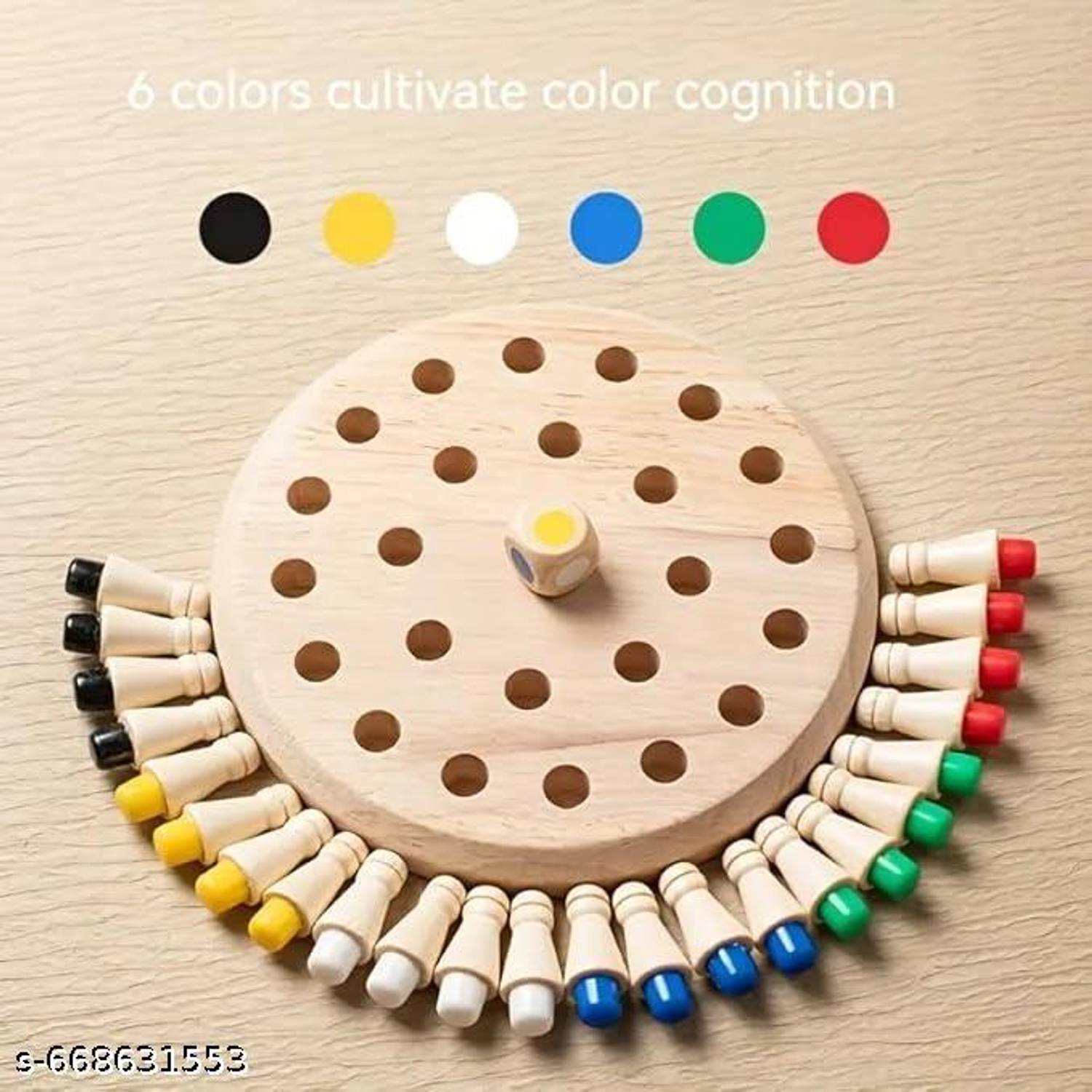 AJDK MART Wooden Color Matching Memory Chess Game with Dice for Kids 16cm