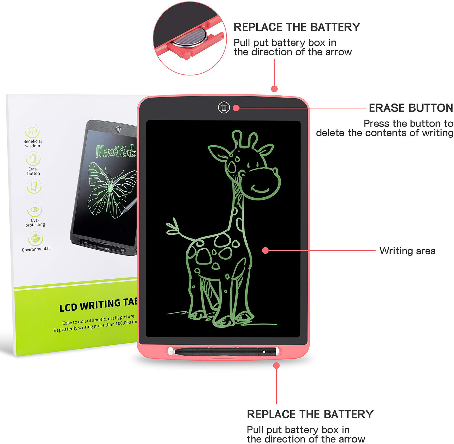 Image of VMV FUZON PB 8.5 Inch LCD Writing Board Tablet Electronic Slate for Kids (Pack of 1)