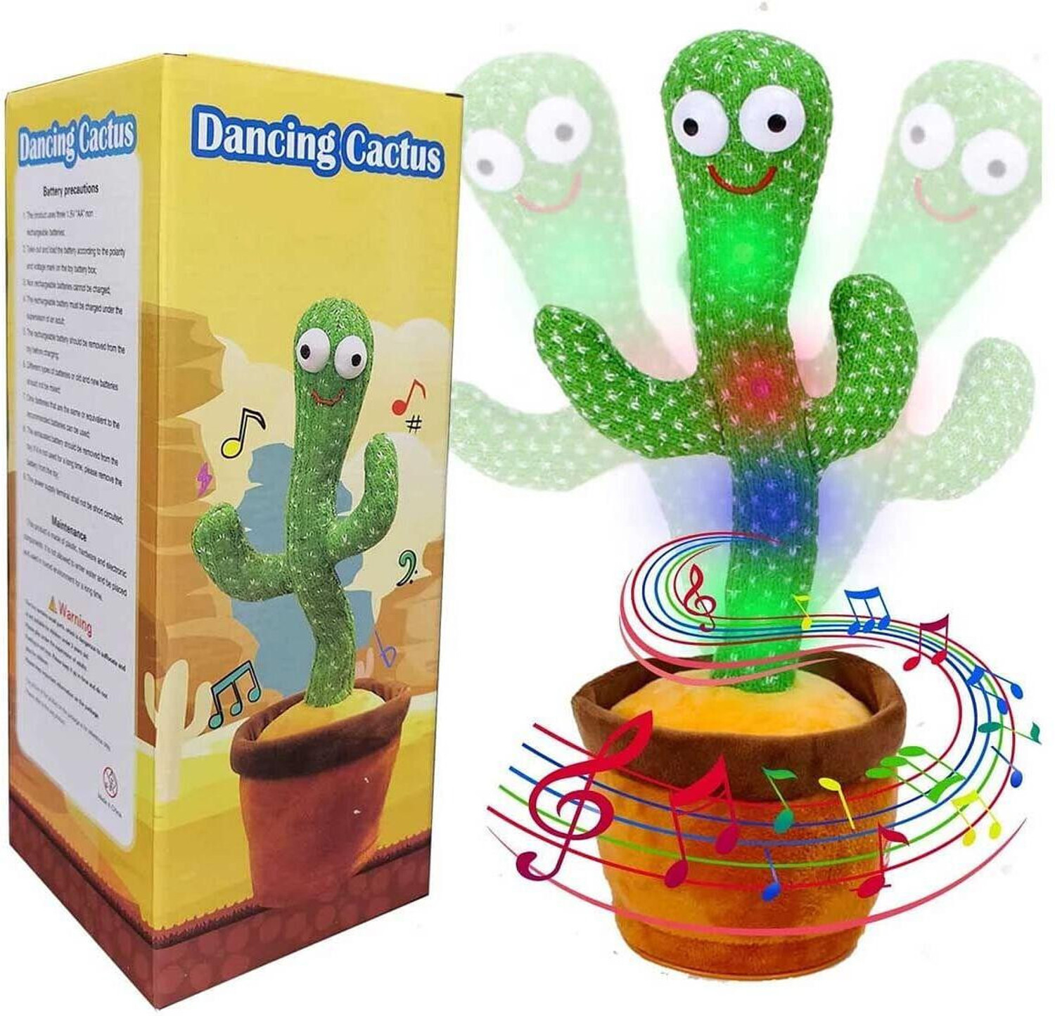 Image of wesoulgifts Dancing Cactus Toy Best Interactive Singing & Talking Cactus with Fun Lights