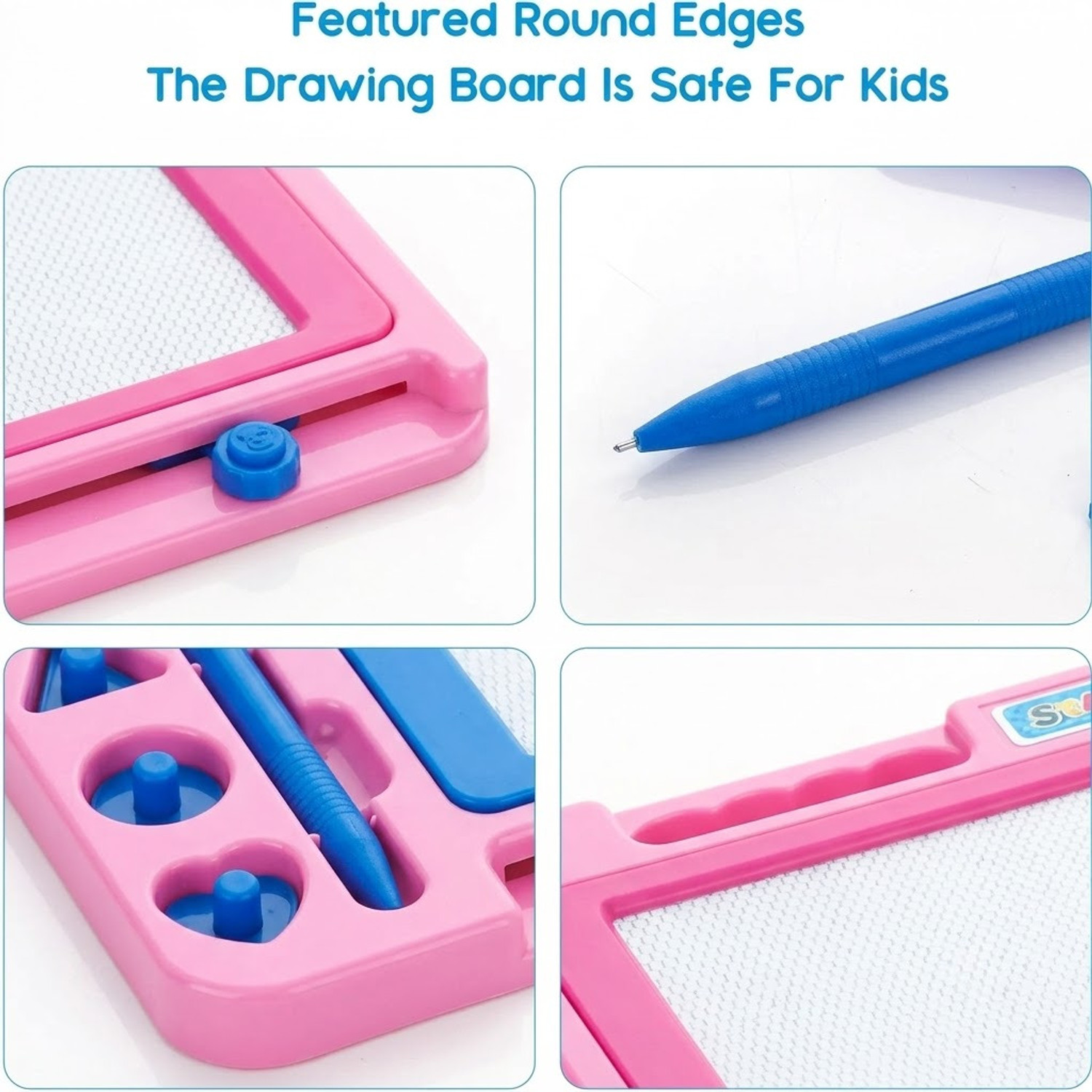 Image of JOLLYHOP EDUCATIONAL MAGNETIC MAGIC SLATE / REUSABLE MAGNETIC DOODLE PAD (PINK EDITION) (Pink)
