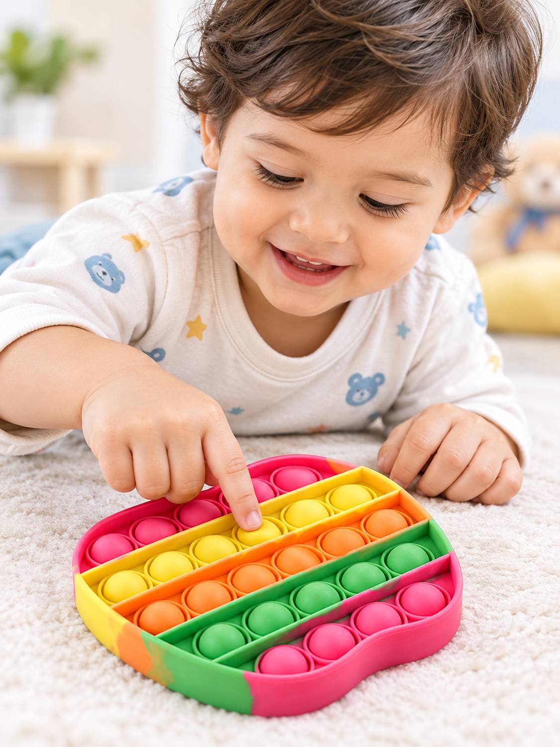 333MART Pop It Fidget Toys, Pop it Rainbow (Pop it Apple)