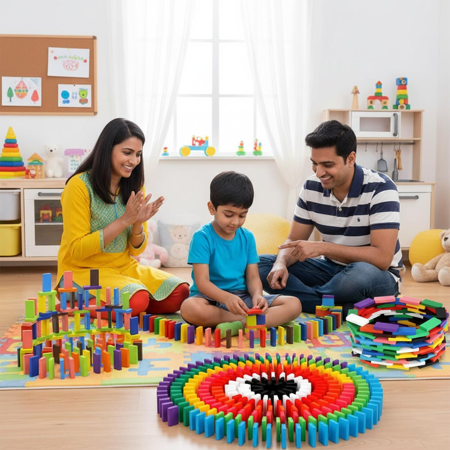Image of TOOBIL Top Selling Kids Wooden Balancing Building Blocks & Real Domino Run Game-120pcs (Multicolor)