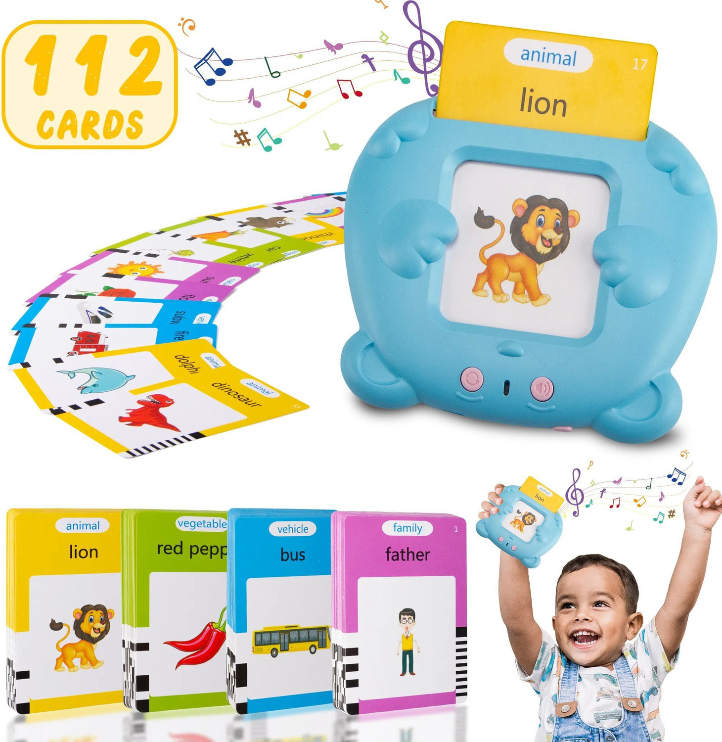 Image of Easymart USB Rechargeable Kids Learning Flashcard Reader Speech Therapy Machine Toy
