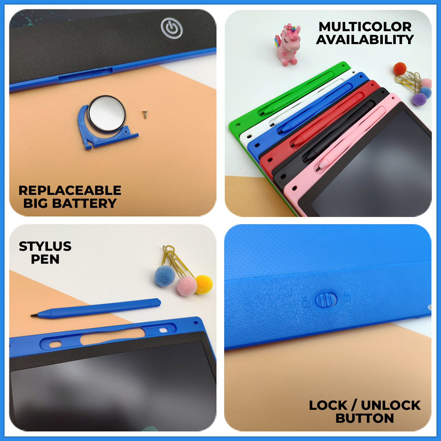 Image of MOBIZAC 16 Inch Writing Pad with Stylus Pen Tab for Kids Big Size Writing Slate Board