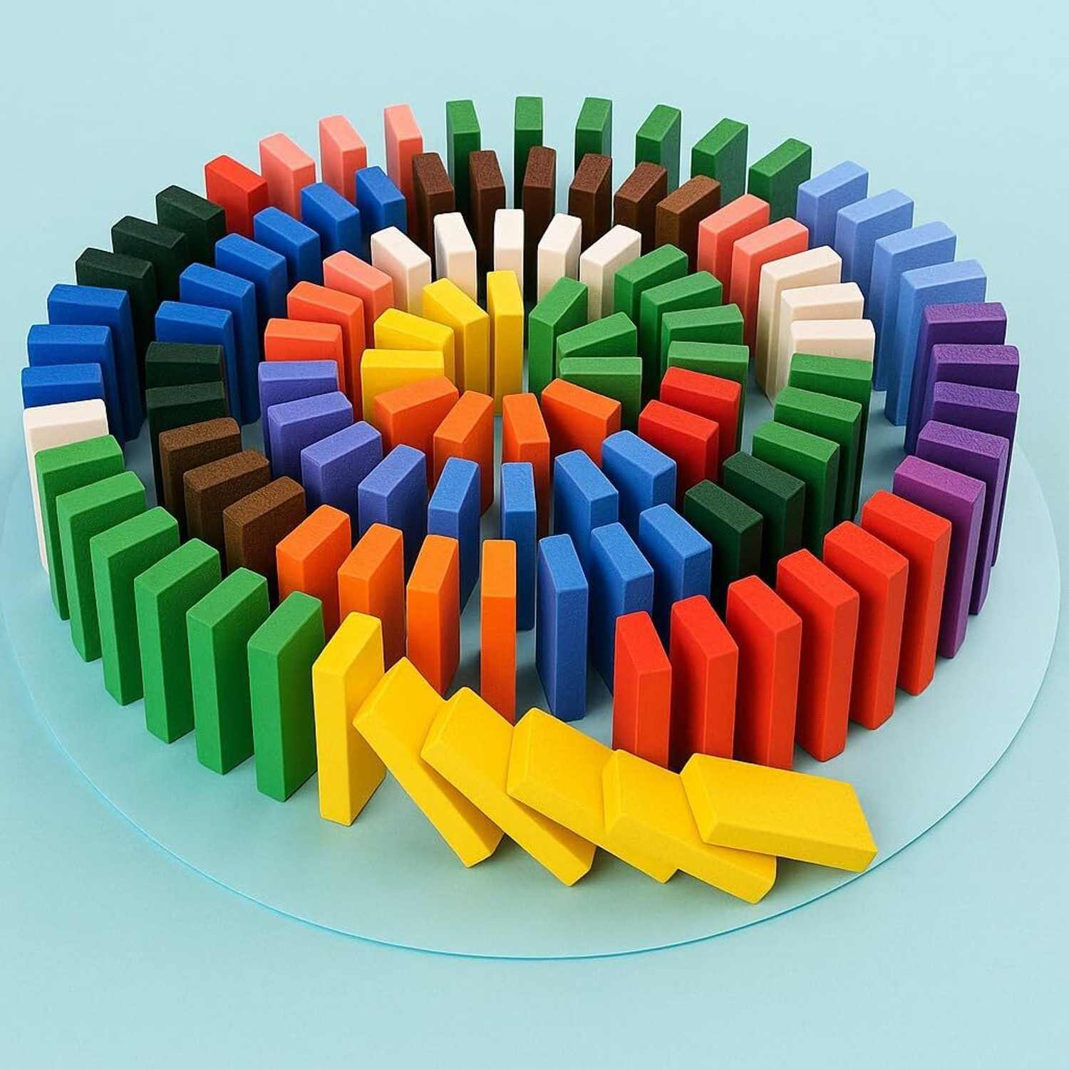 Image of TOOBIL Top Selling Kids Wooden Balancing Building Blocks & Real Domino Run Game-120pcs (Multicolor)