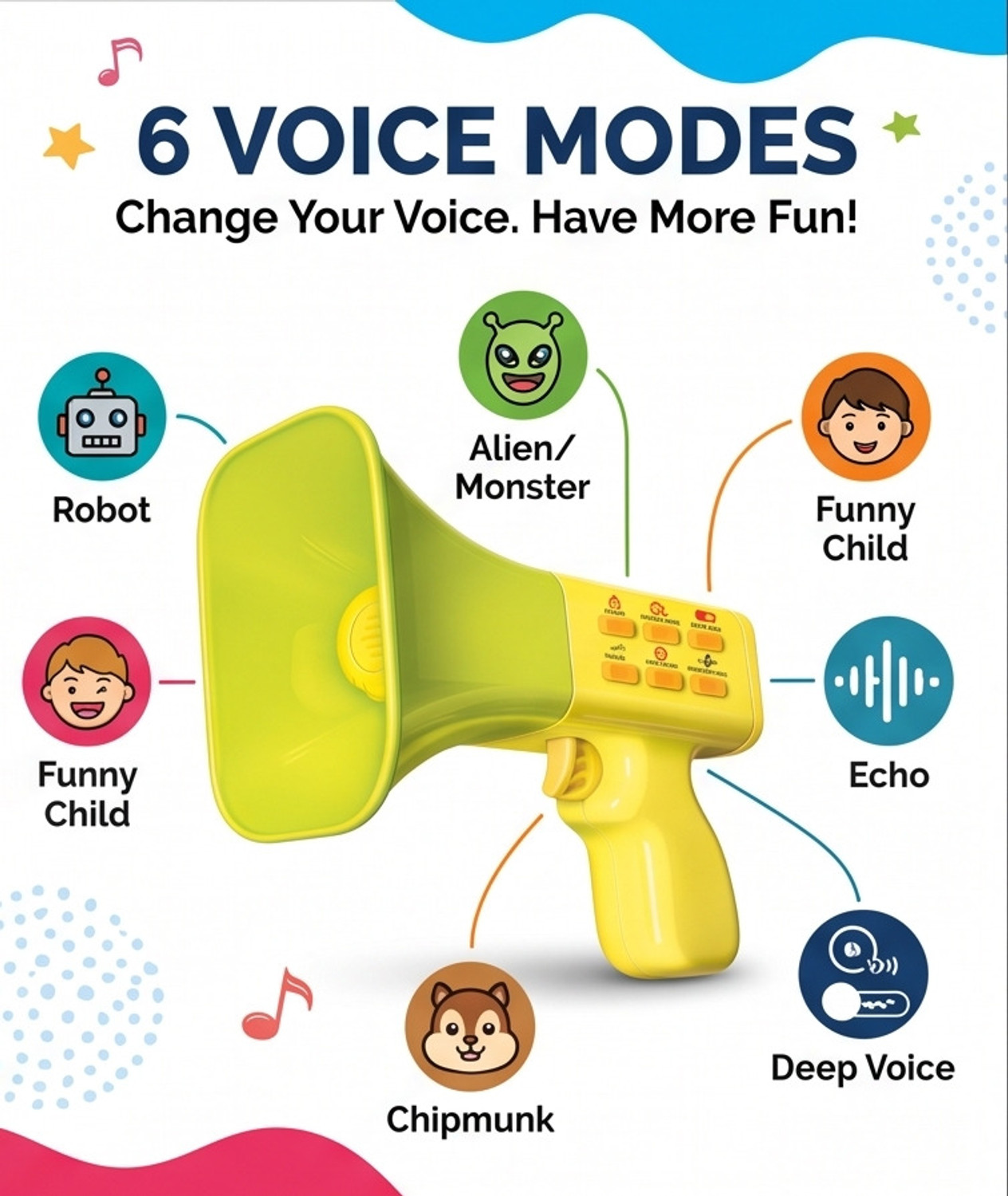 Image of Returno Musical Trumpet Voice Changer Megaphone Toy for Kids (Ages 2+)
