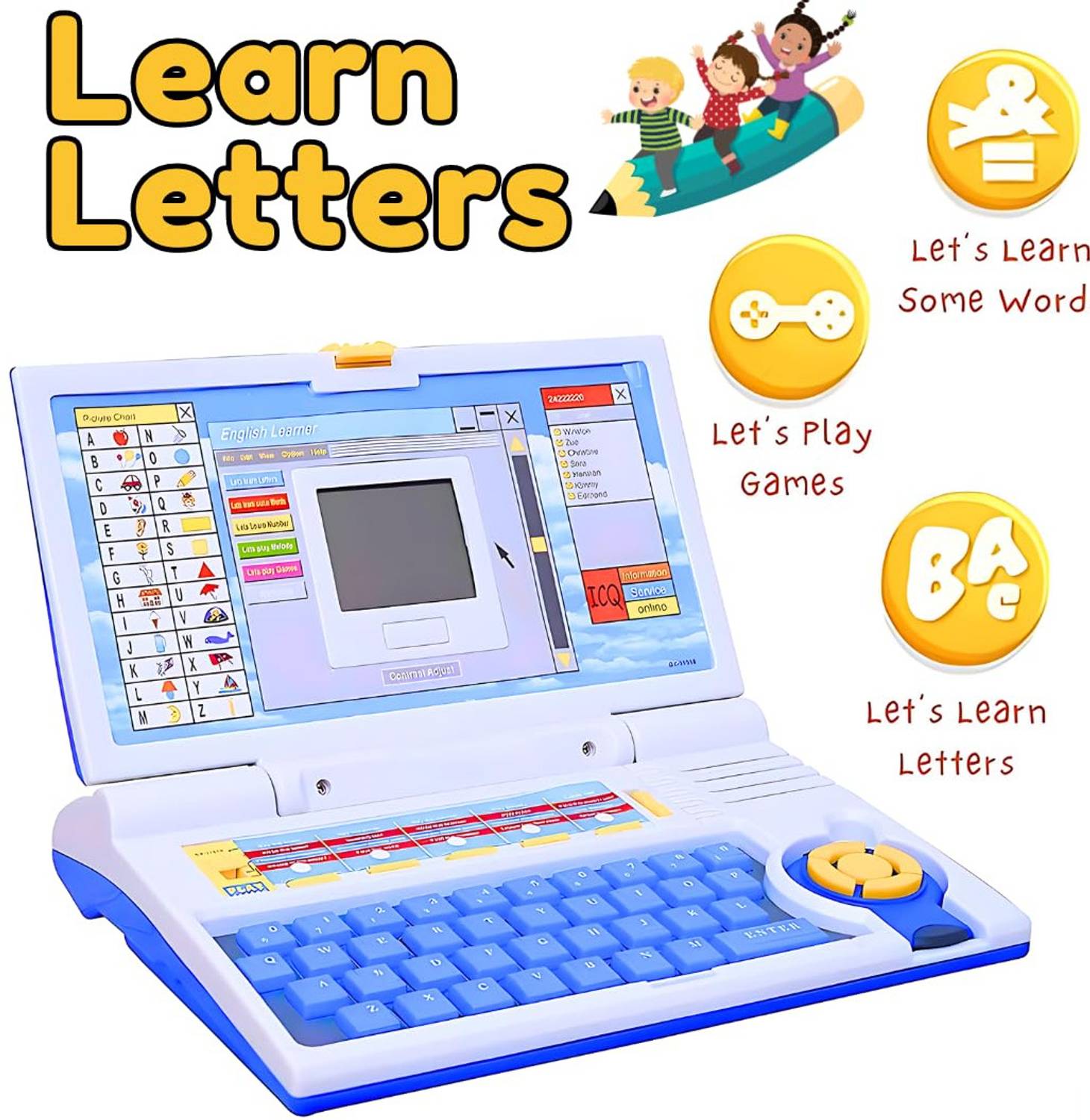 OCFI Educational Laptop Toy with Mouse for Kids - Image 3