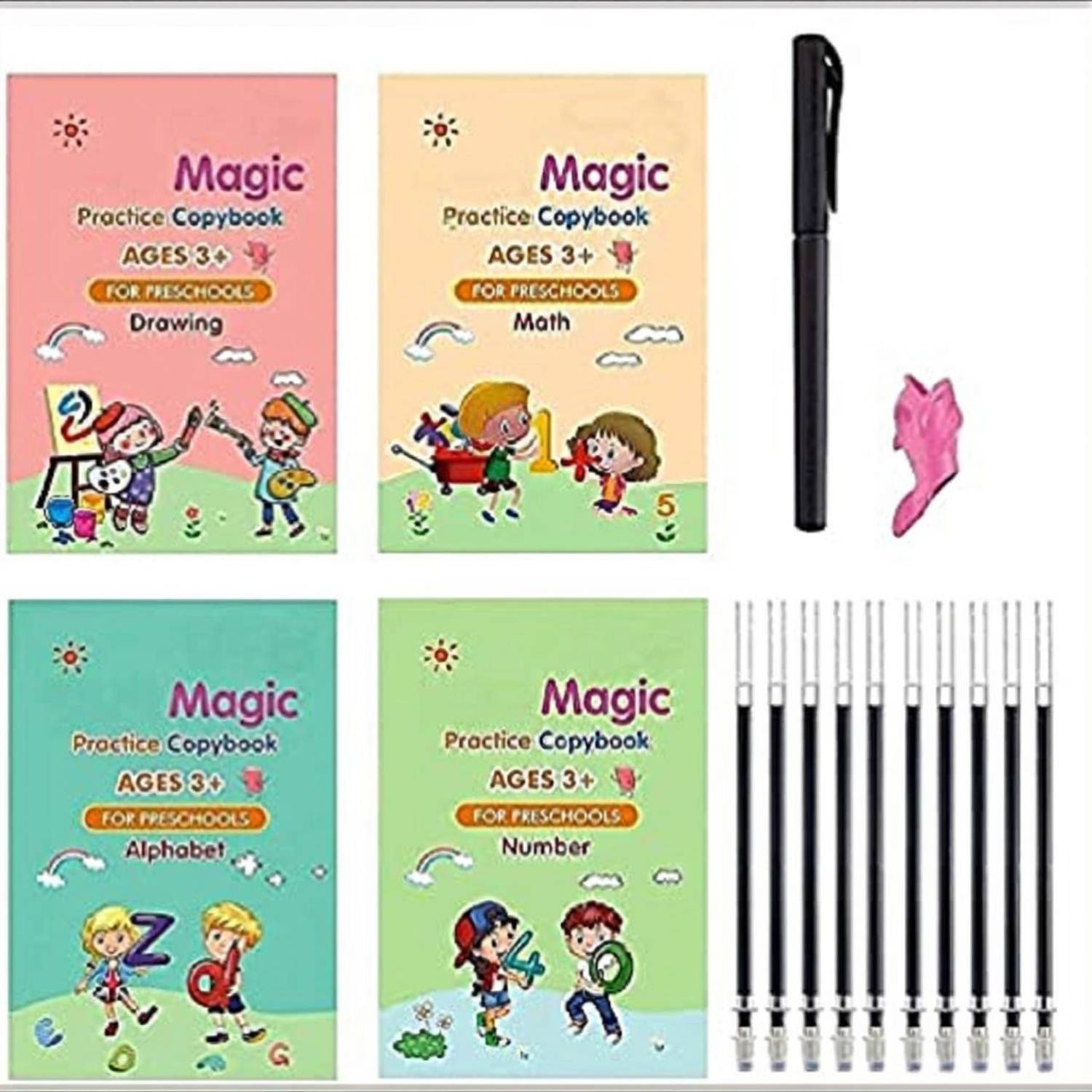 7Eleven Enterprise Magic Practice Copy Books Set of 4 Magic Writing & Drawing Books Kit