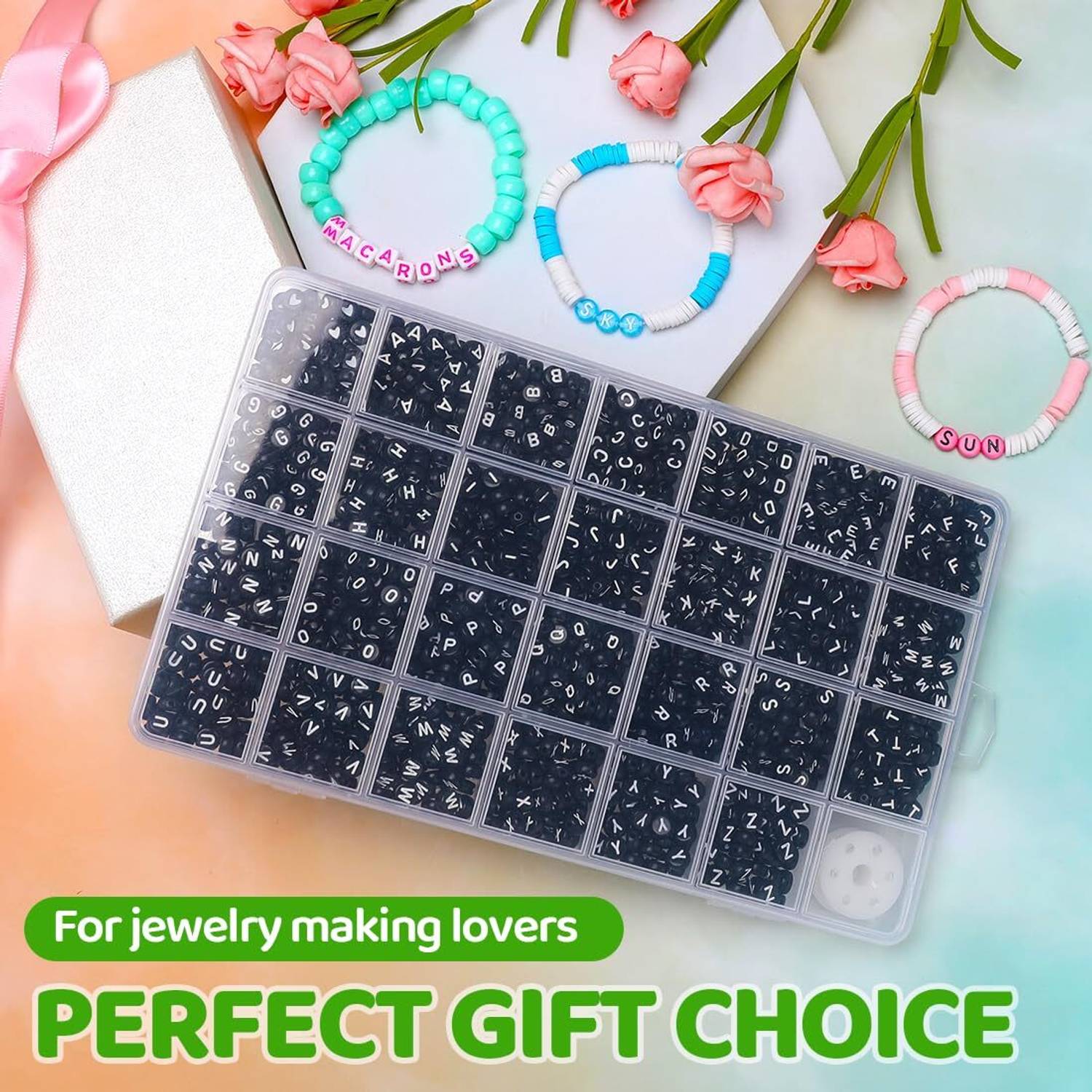AORDEY Kids DIY Jewelry Making Kit, Plastic Beads for Crafts, Unicorn Theme