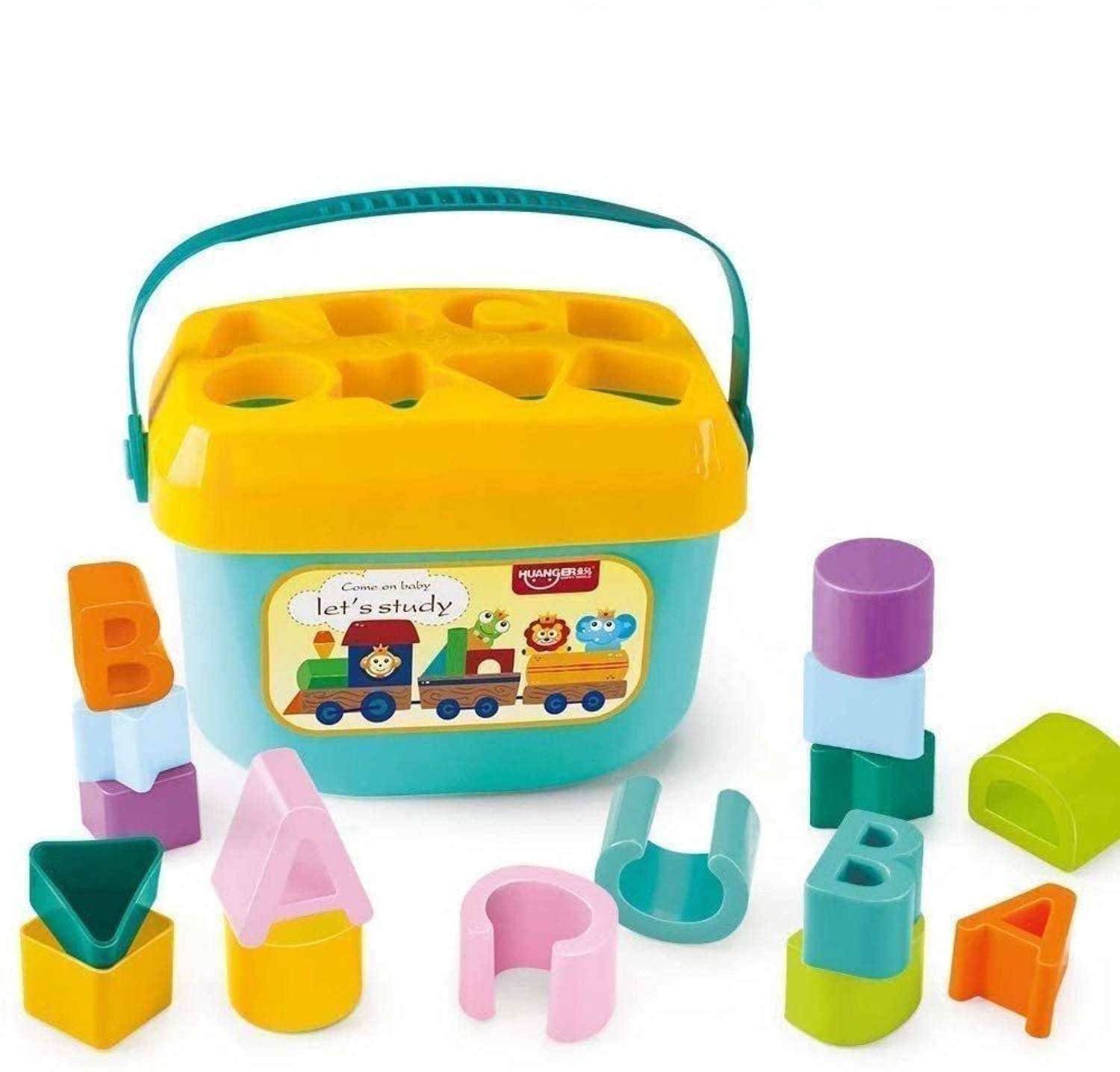 ASHOOJATEX baby First Block Shape, Sorter, Colors, ABCD Shape, Toys for Kids (Multicolor)