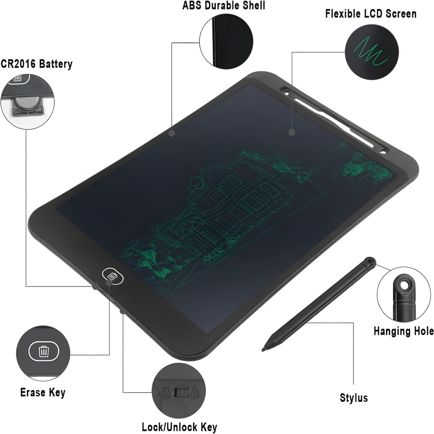 Image of joymax 8.5 inch LCD Writing Tablet - Reusable Digital Drawing & Writing Board for Kids