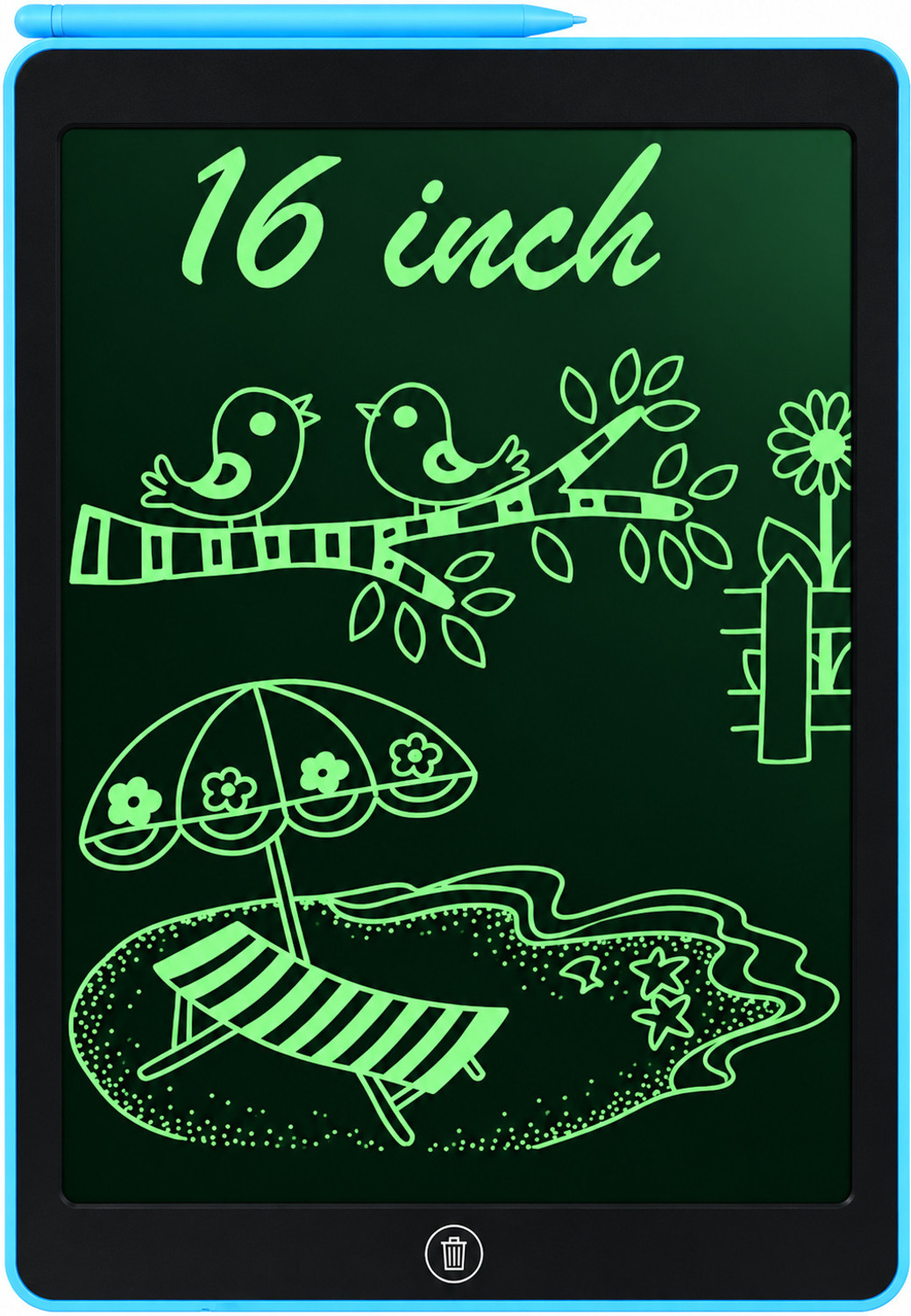 Image of ANSHAURA 16 Inch Digital Doodle Board For Children With Stylus Pen & Clear Button Boards (Multicolor)