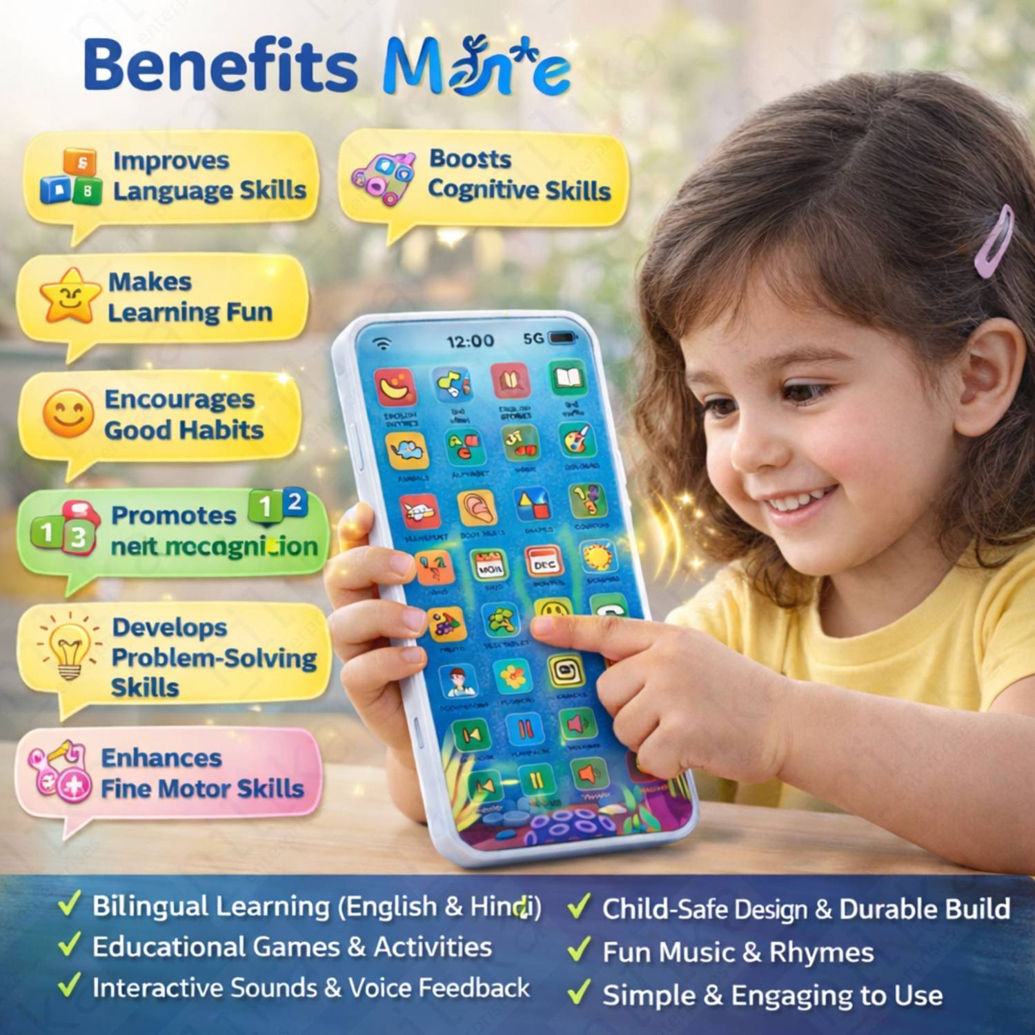Nilika Rechargeable Educational Mobile Phone Toy for Kids - Image 2