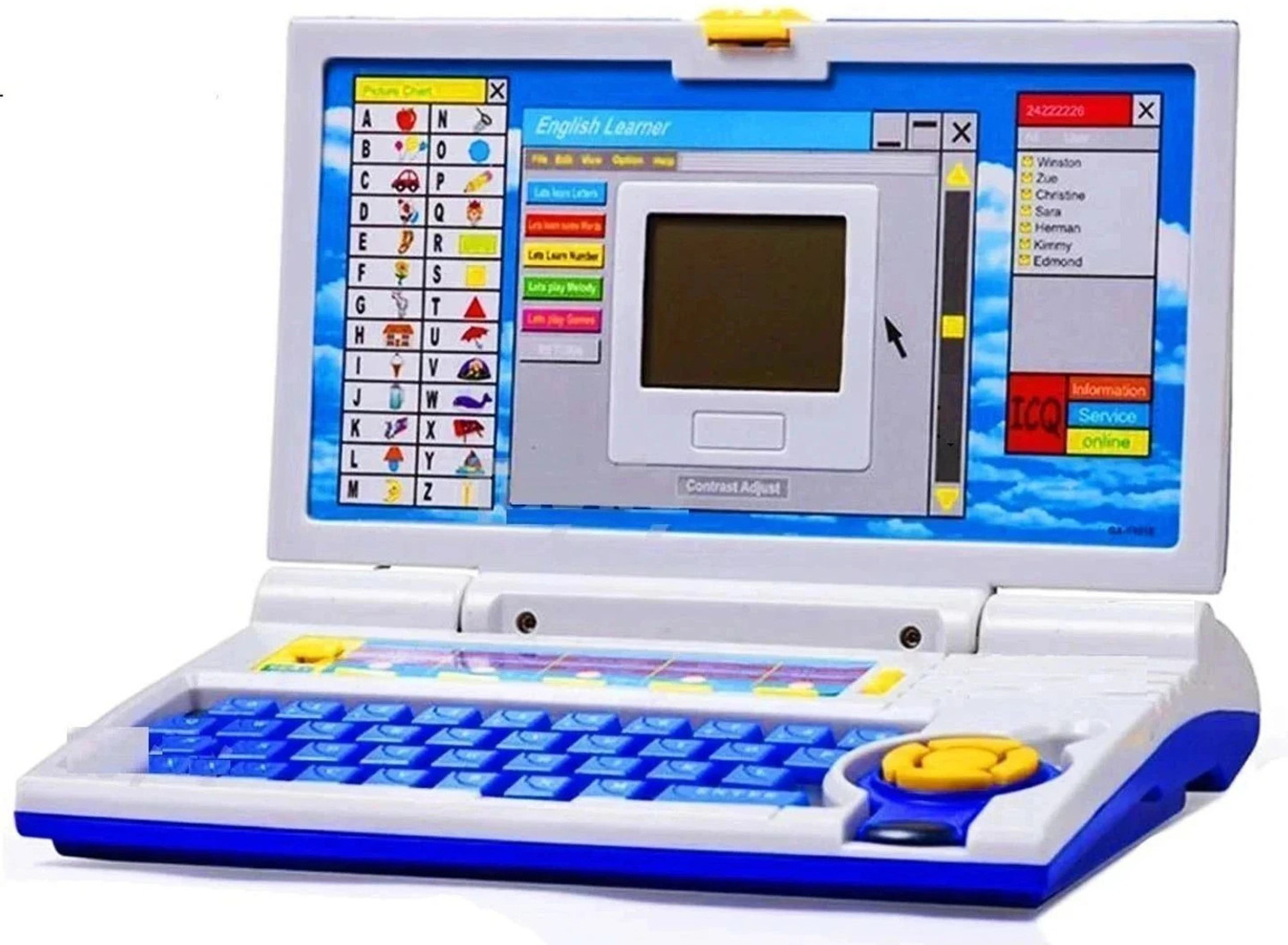 Image of KooKumber Educational Computer ABC and 123 Learning Kids Laptop with LED Display and Music (Multicolor)