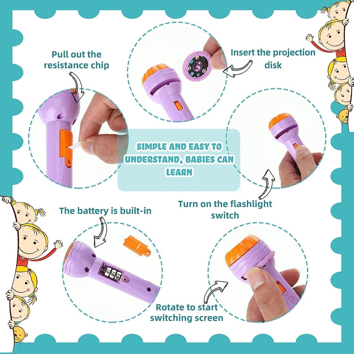 Image of PRIMEFAIR Mini Projector Torch Toy Slide Flashlight Projector Torch for Kids