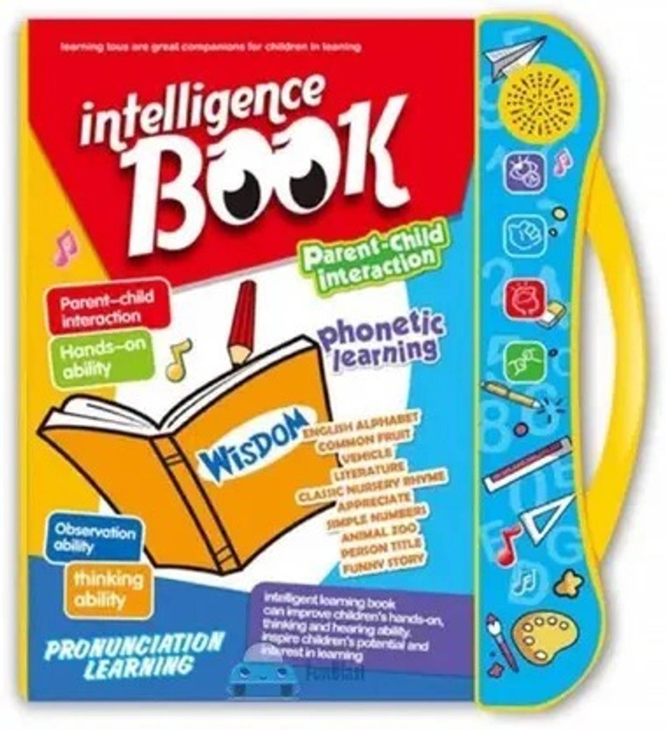 Arvind Musical Learning Study Book with Number, Letters, Animals, Relationships, Poems