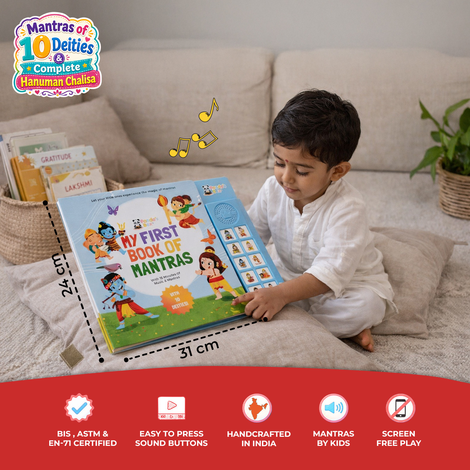 Image of Panda's Box My First Book of Mantras Interactive Musical Learning Book for Kids