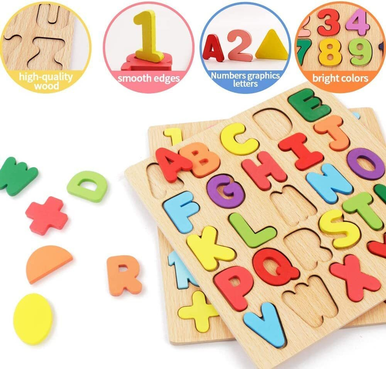 Image of Easymart Baby Wooden Learning Educational Toy ABCD Board for Kids