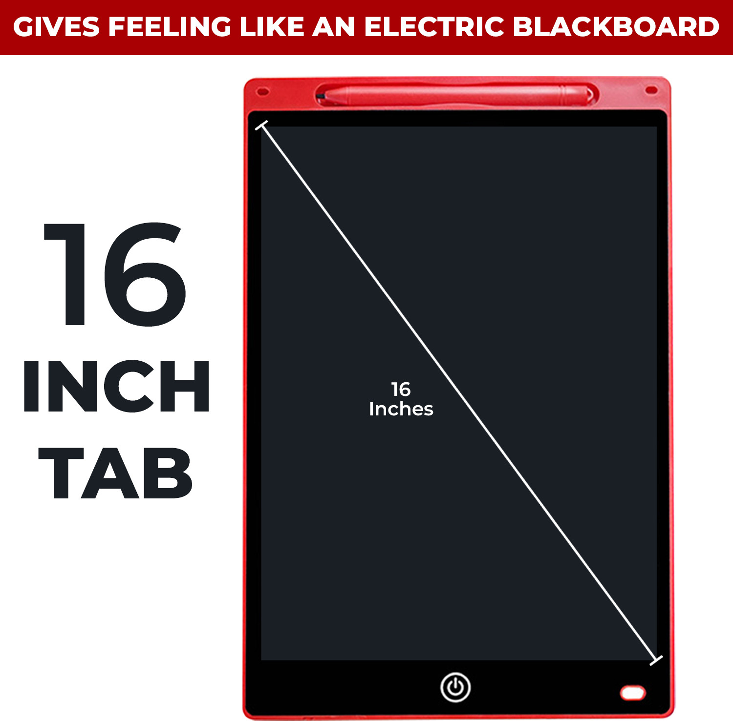 Image of MOBIZAC 16 Inch Writing Pad with Stylus Pen Tab for Kids Big Size Writing Slate Board