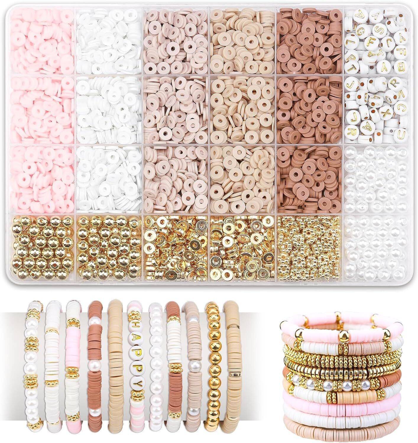 AORDEY Kids DIY Jewelry Making Kit Beads for Crafts Gold