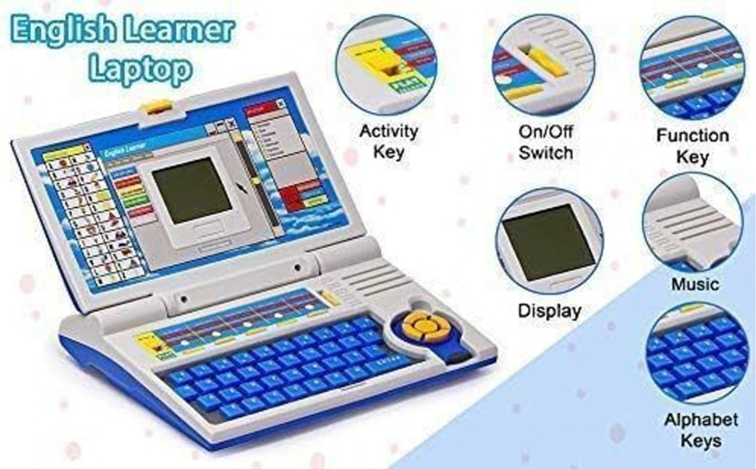 Image of VaayuEStore Kids Educational Laptop Computer, 20 Learning Activities, English Language