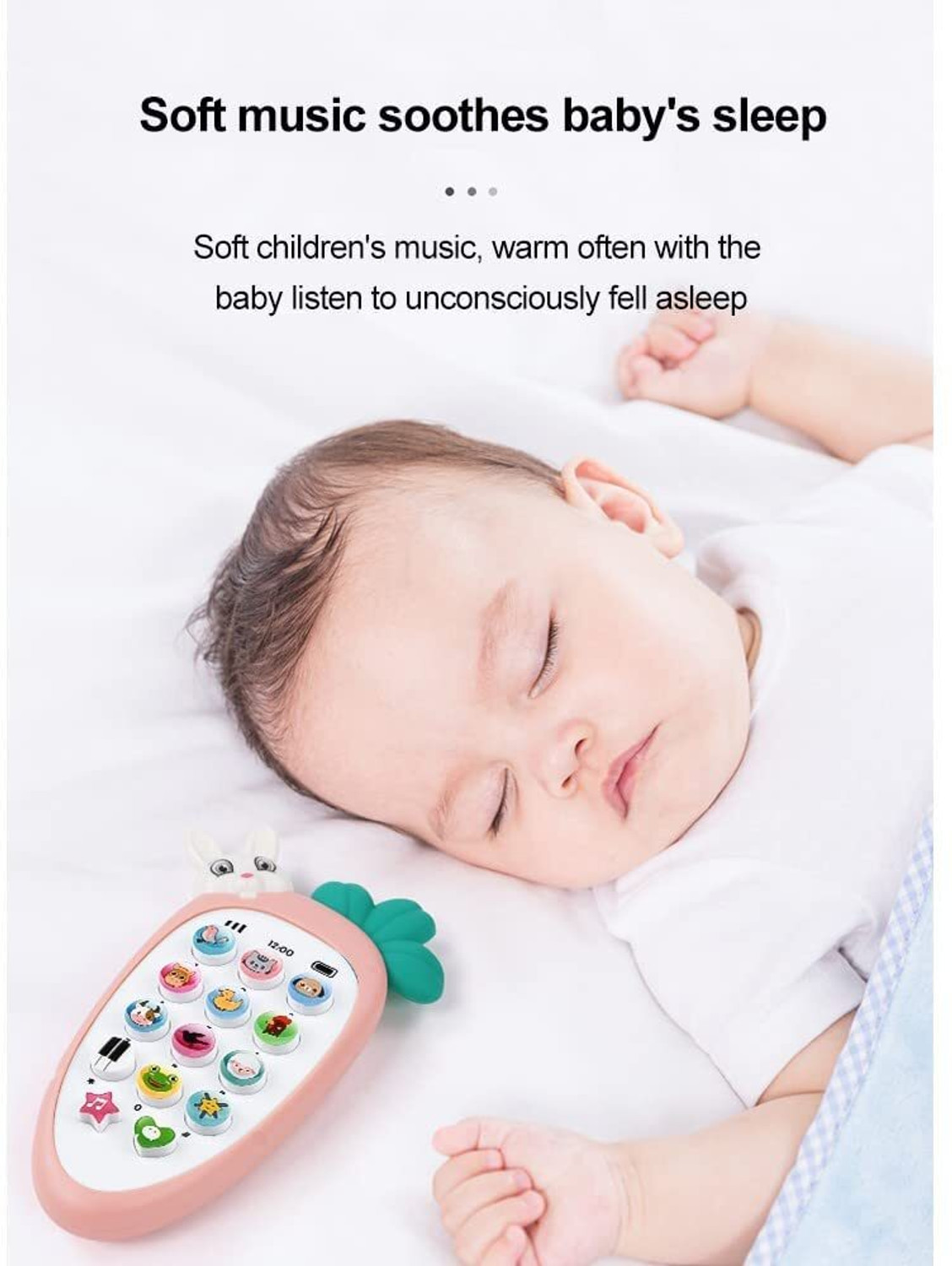 Image of Kidzfun Rabbit Phone Rabbit Intelligent Phone Baby Cell Phone Toy with Music Ringtones
