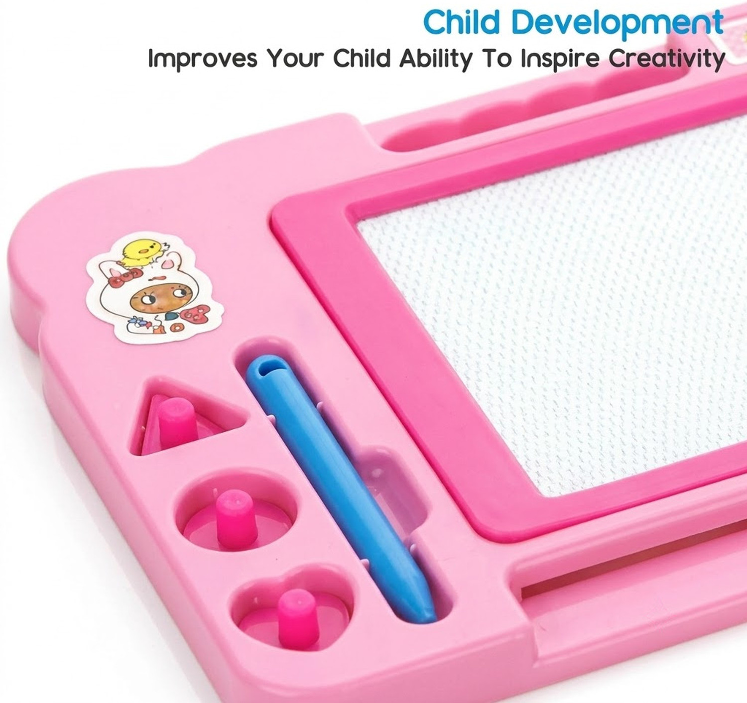 Image of JOLLYHOP EDUCATIONAL MAGNETIC MAGIC SLATE / REUSABLE MAGNETIC DOODLE PAD (PINK EDITION) (Pink)