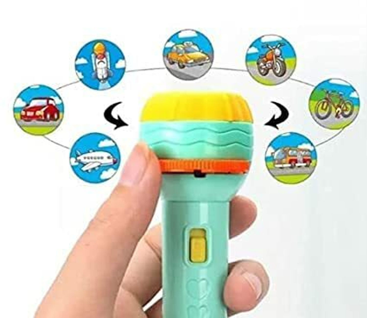 Image of saifiji toyzone Mini 3 Slides 24 Pattern Projector Flashlight Torch Kids Projection Torch Story