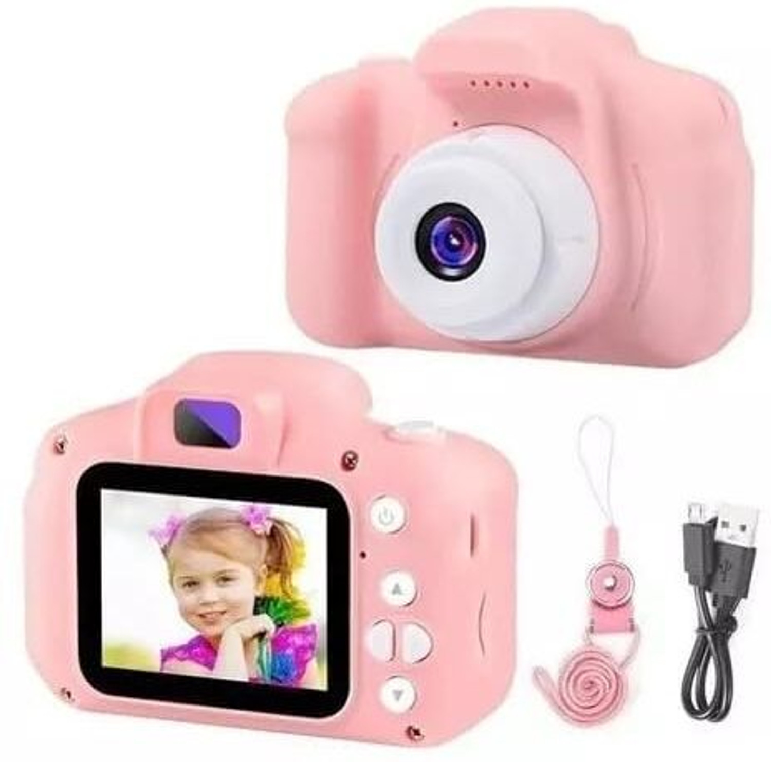 Image of BuyLuxe Camera for Kids with HD Video Recording, Selfie Camera and Games DSLR Camera Pink Kids Camera
