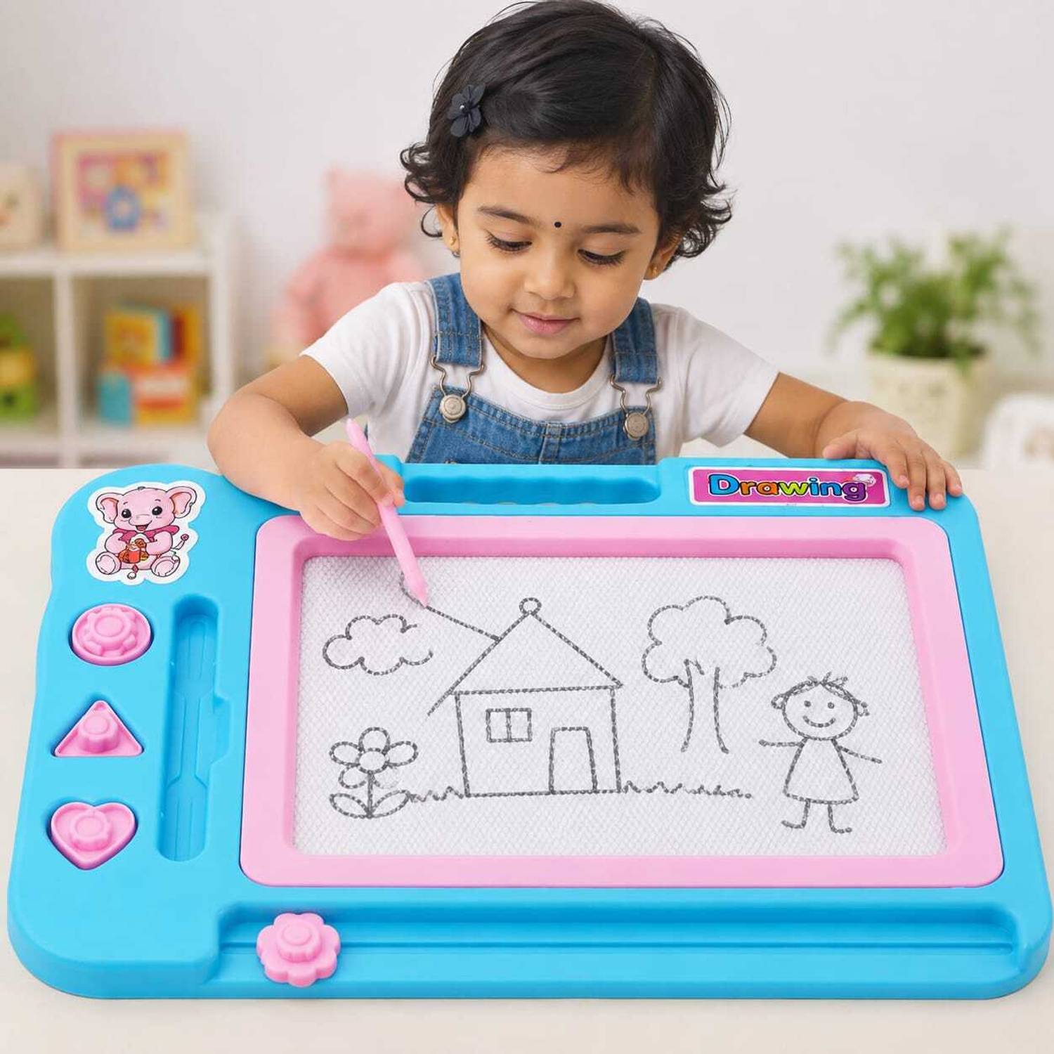 Liztora Magnetic Slate for Kids with 3 Stamps & Stylus - Image 1