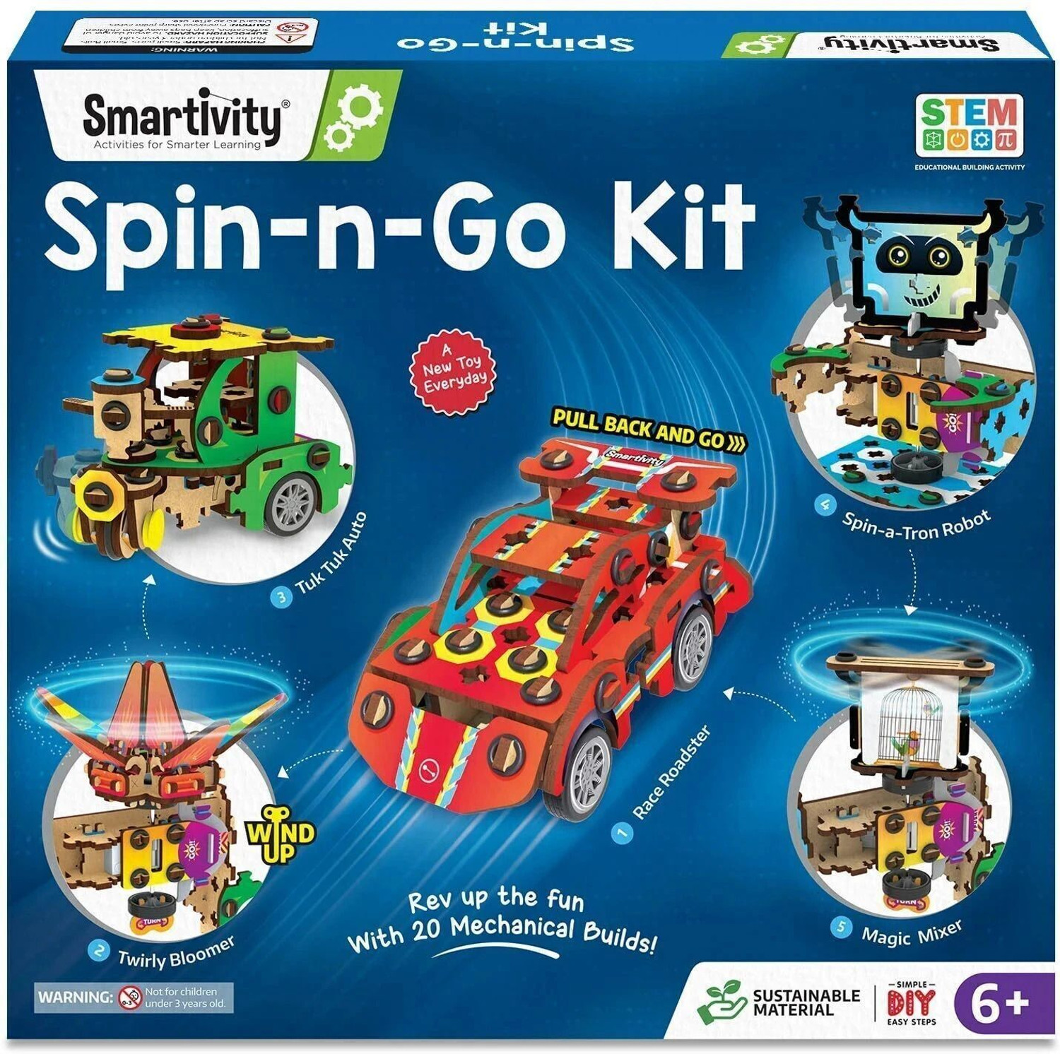 Image of Smartivity 20-in-1 Multi-Builds Spin-n-Go Kit for Kids 6-8-10-12 years old Boys & Girls