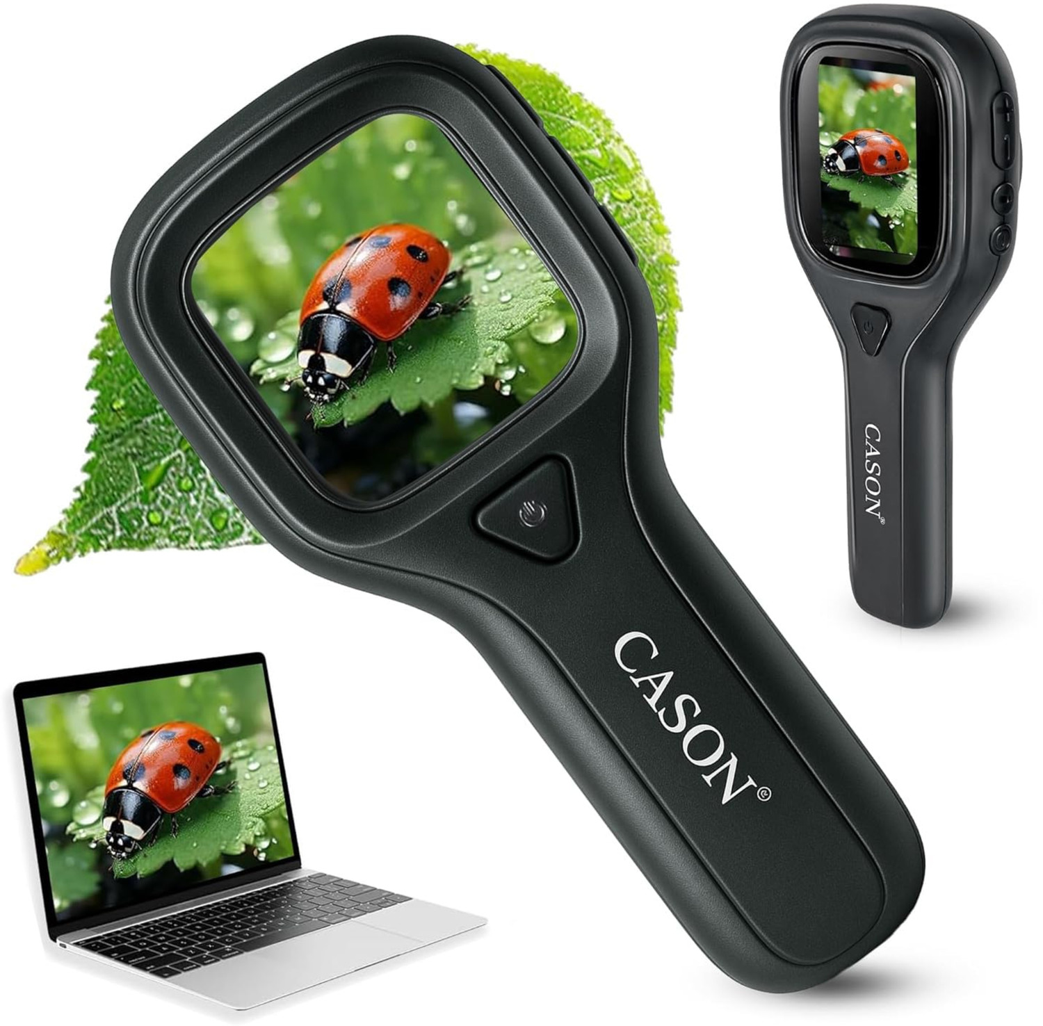 Image of CASON Digital Pocket Microscope for Kids Upto 400X, Portable Handheld Magnifying Glass