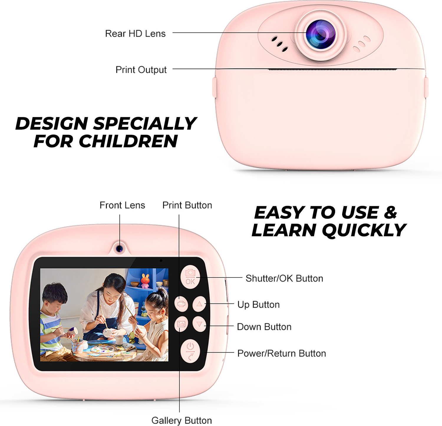 Image of MOBIZAC Mini Camera Toy Instant Photo Printing Kids Camera Toy for Birthdays Gifting