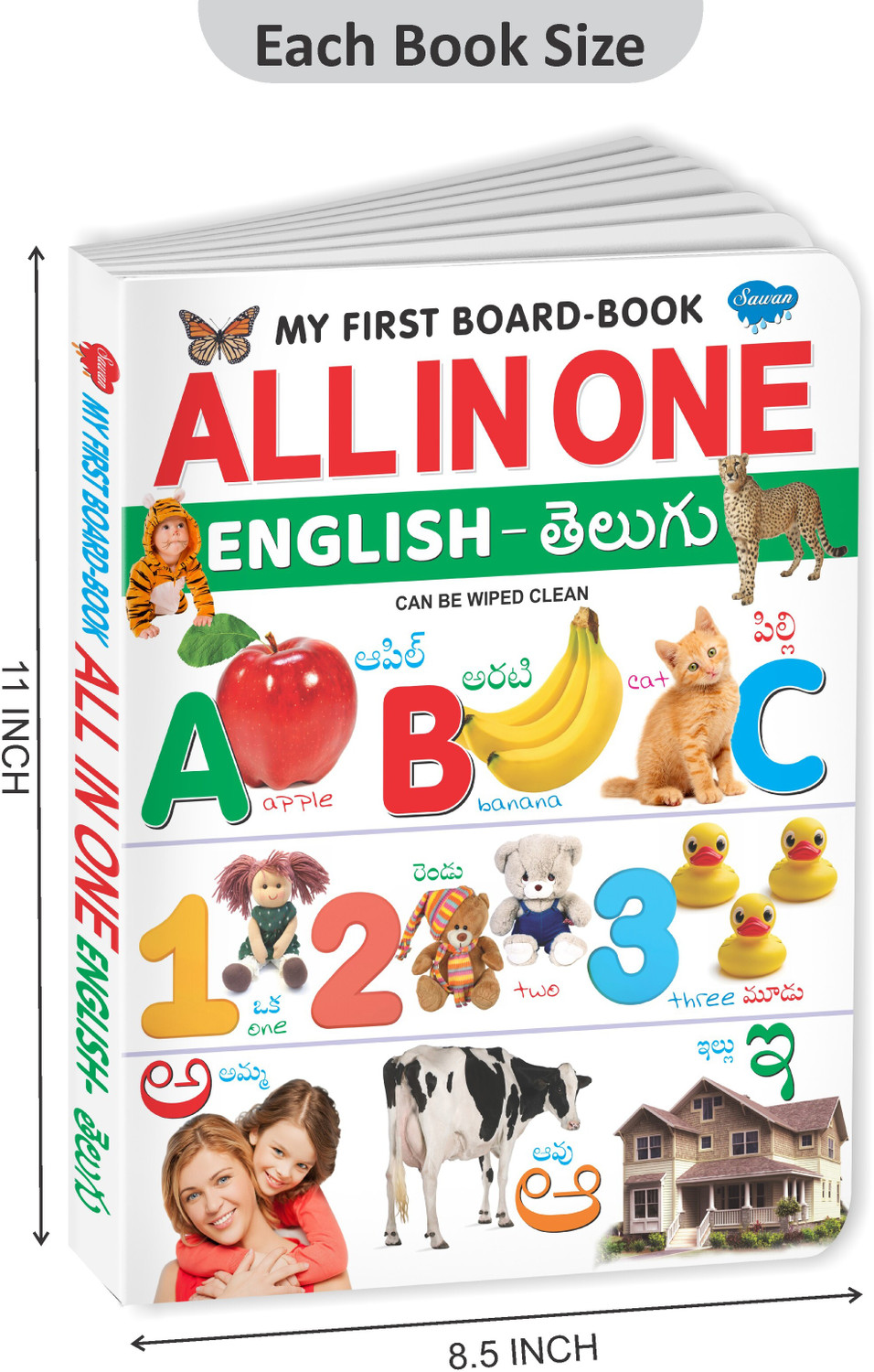 Image of GO WOO My First Board-Book All IN One English-Telugu (Green)