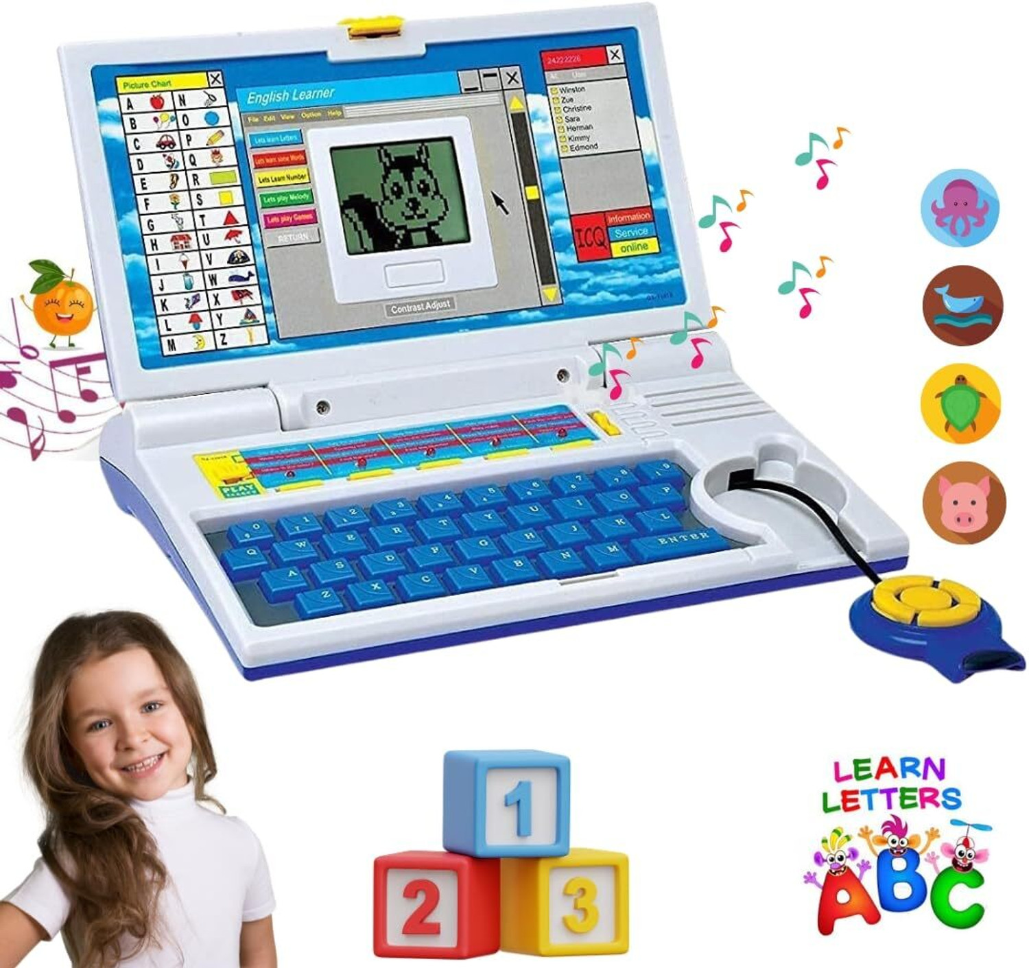 Image of KHELOZZ Educational Laptop Computer Toy with Mouse for Kids Above 3 Years