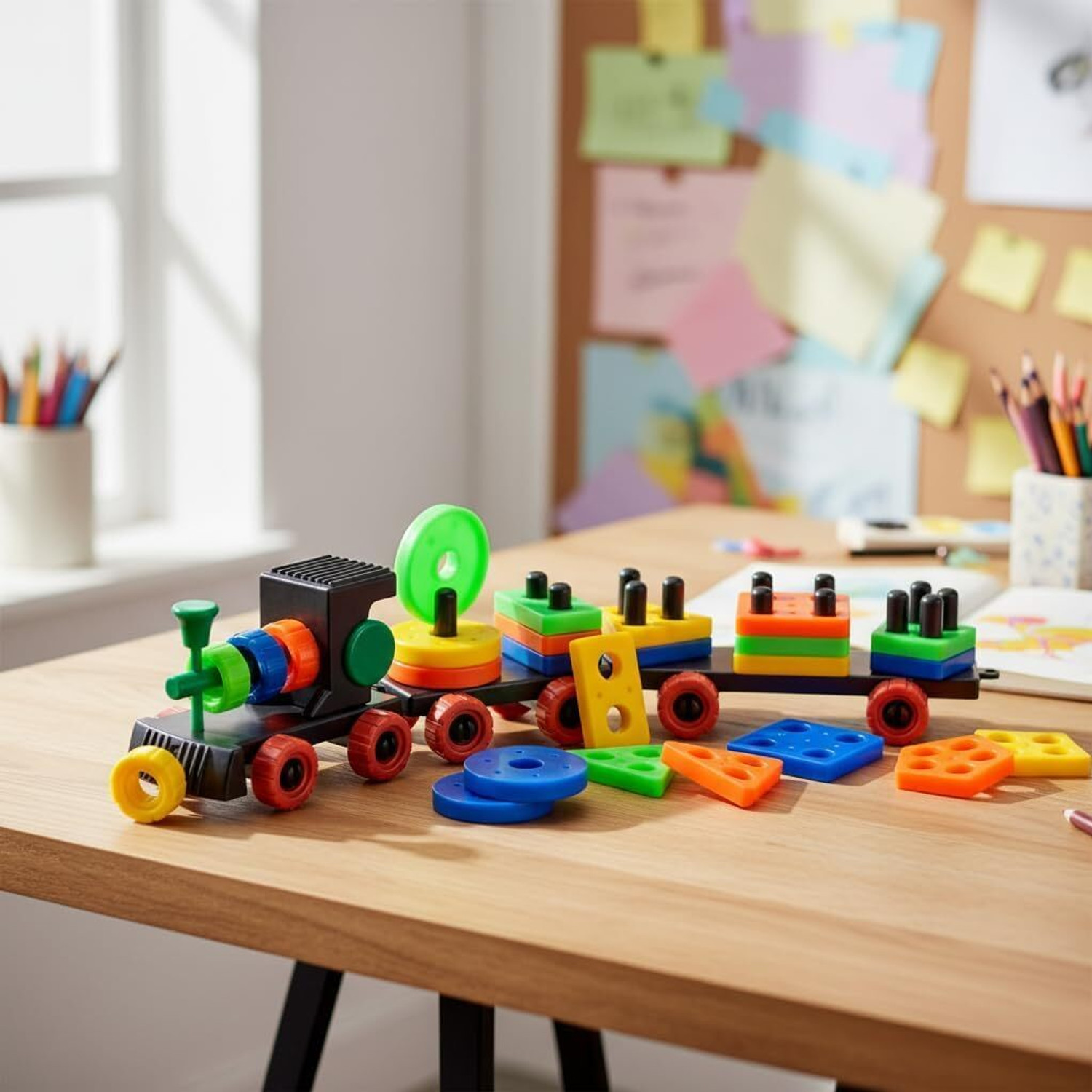 Image of TOOBIL Shape Sorting, Stacking & Learning Educational Puzzle Train for Kids