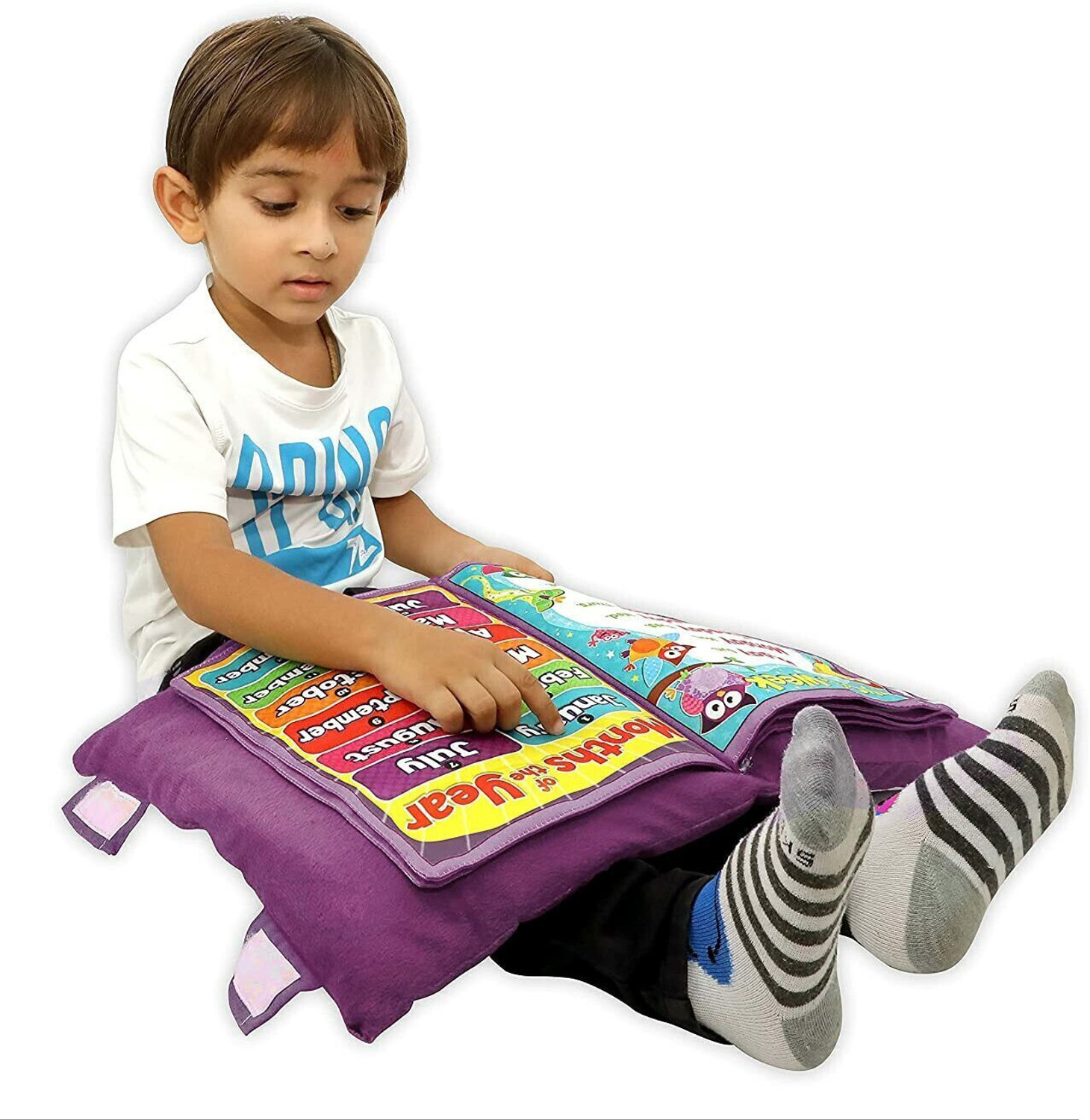 Image of himanshu tex Soft Pillow Book with English Alphabets,Numbers,Spellings for Playing Kids