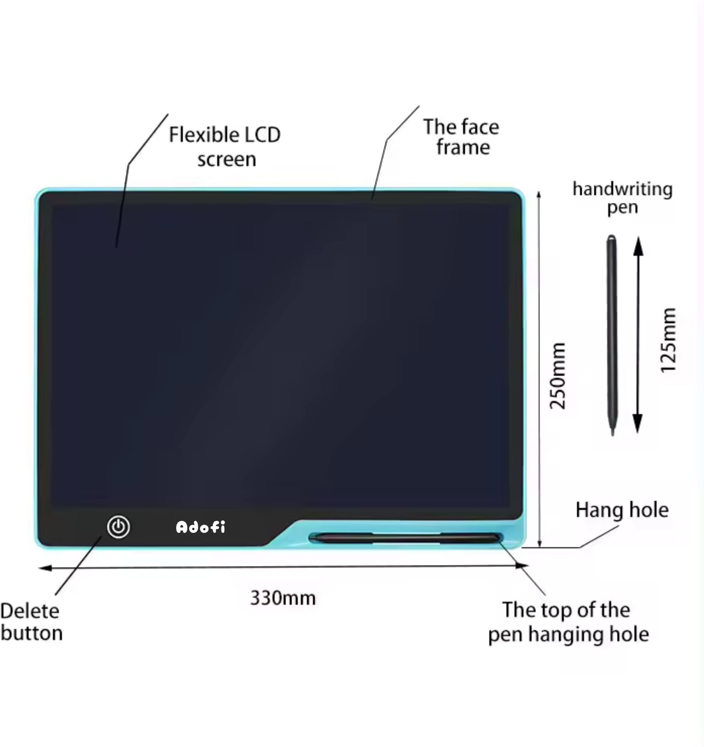 Image of adofi 16 Inch Large LCD Writing Pad Tablet Rechargeable Slate with Stylus for Kids