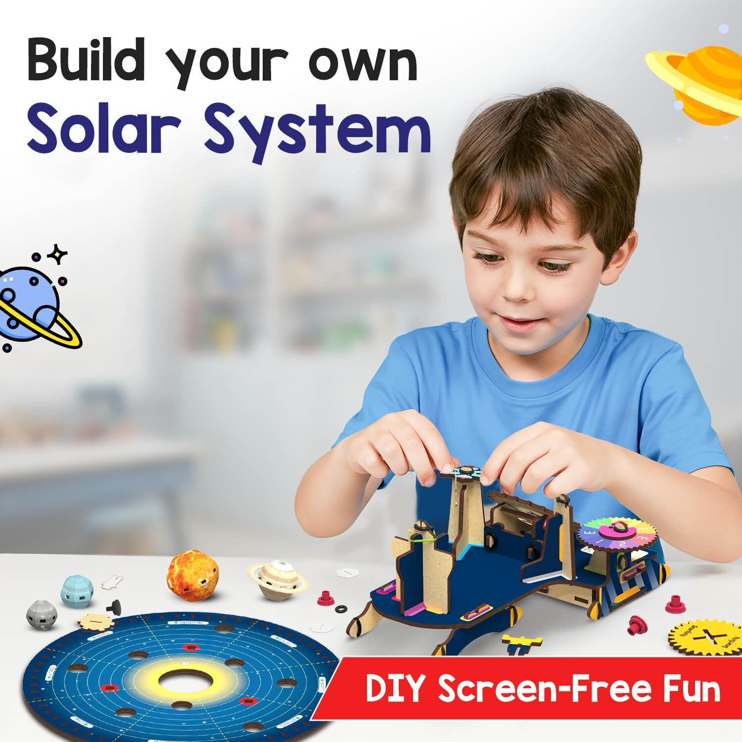 Image of Smartivity Solar System Gear Kit for Kids 8-14 Years | Build, Rotate & Discover Planets (Multicolor)
