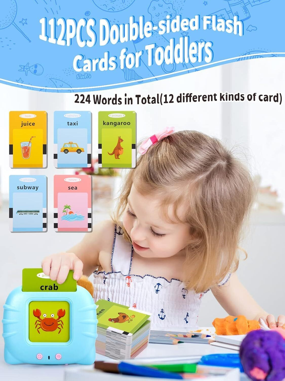 Image of Nutshell Talking Flash Cards 112 Double Side Cards Baby Educational Toys for Kids